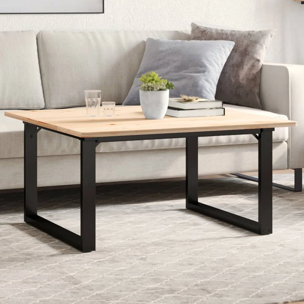VidaXL O Frame Coffee Table Legs 80x70x43 Cm Powder Coated Steel For DIY Tables by vidaXL
