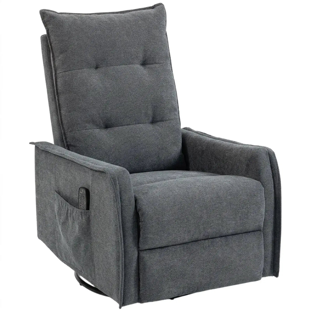 HOMCOM Recliner Armchair, Chenille Recliner Chair with Massage and Heat, 360° Swivel Rocking Manual Recliner, Dark Grey - from HOMCOM