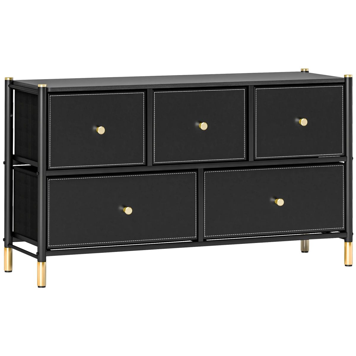 HOMCOM HOMCOM Chest Drawers 3-Drawer PU Leather Bedroom - Chest of Drawers