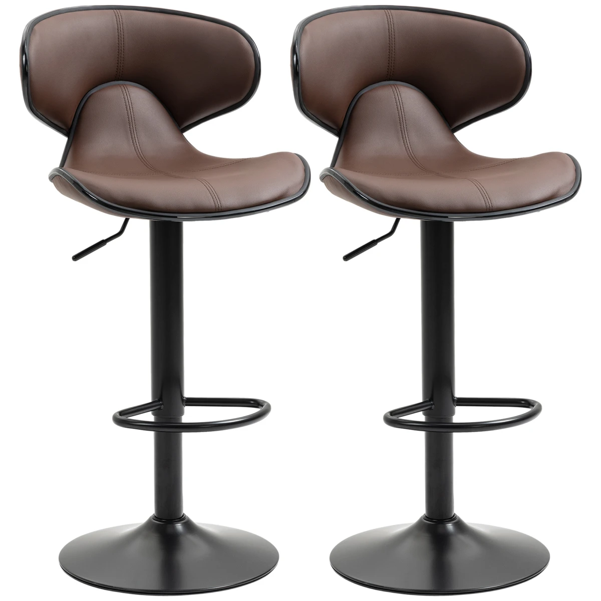 Premium Barstools 89.5-109.5cm Gas Lift Pair by HOMCOM