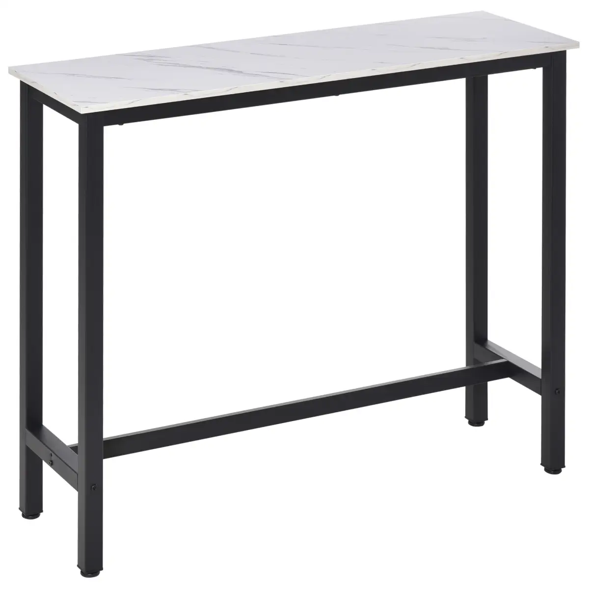 Unbranded Bar Table Breakfast Dining Coffee Table w/ Adjustable Footpads White & Black - Dining Table