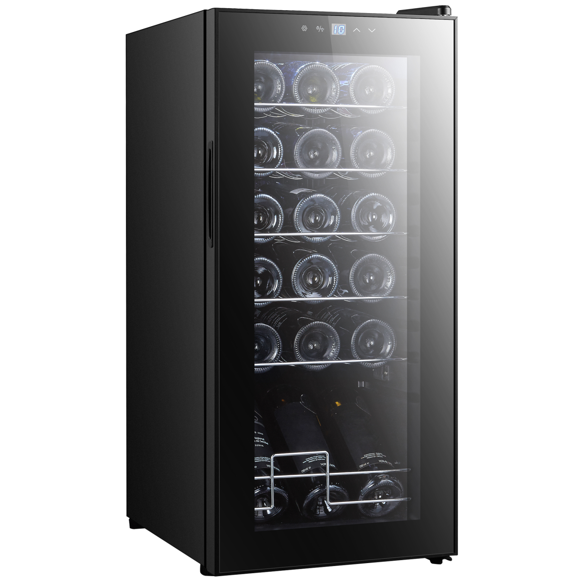 HOMCOM 50L Undercounter Wine Cooler Fridge with LED Light Glass Door 18 Bottles - from HOMCOM