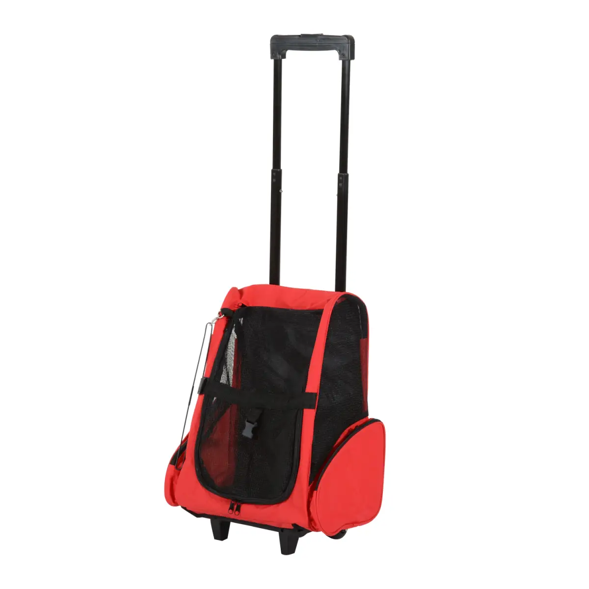 Pawhut Pet Travel Backpack Bag Cat Puppy Dog Carrier w/ Trolley and Telescopic Handle - Pet Carrier