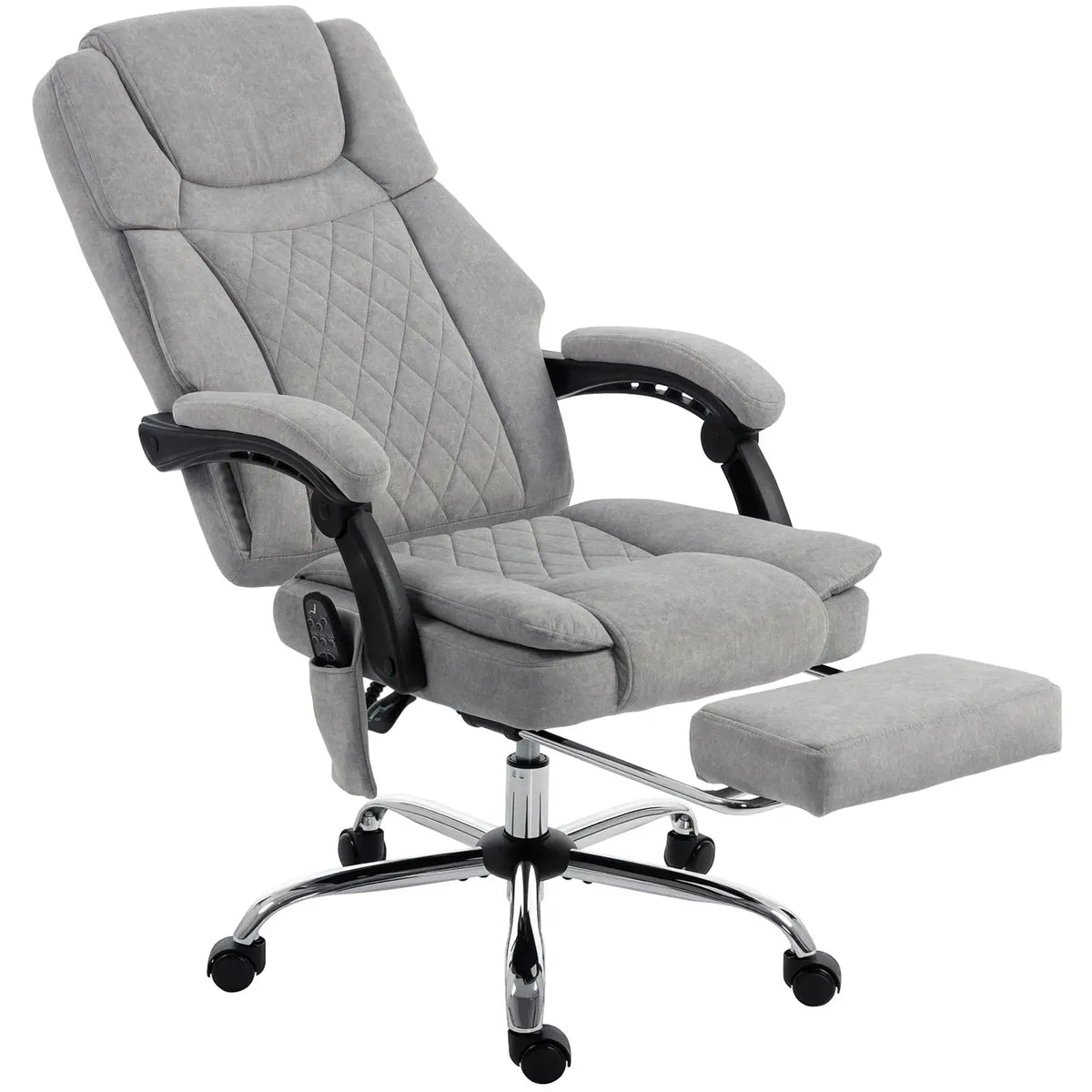 HOMCOM Office Chair with 6-Point Vibration Massage and Heat, Executive Computer Desk Chair with High Back, Reclining, Grey - from HOMCOM