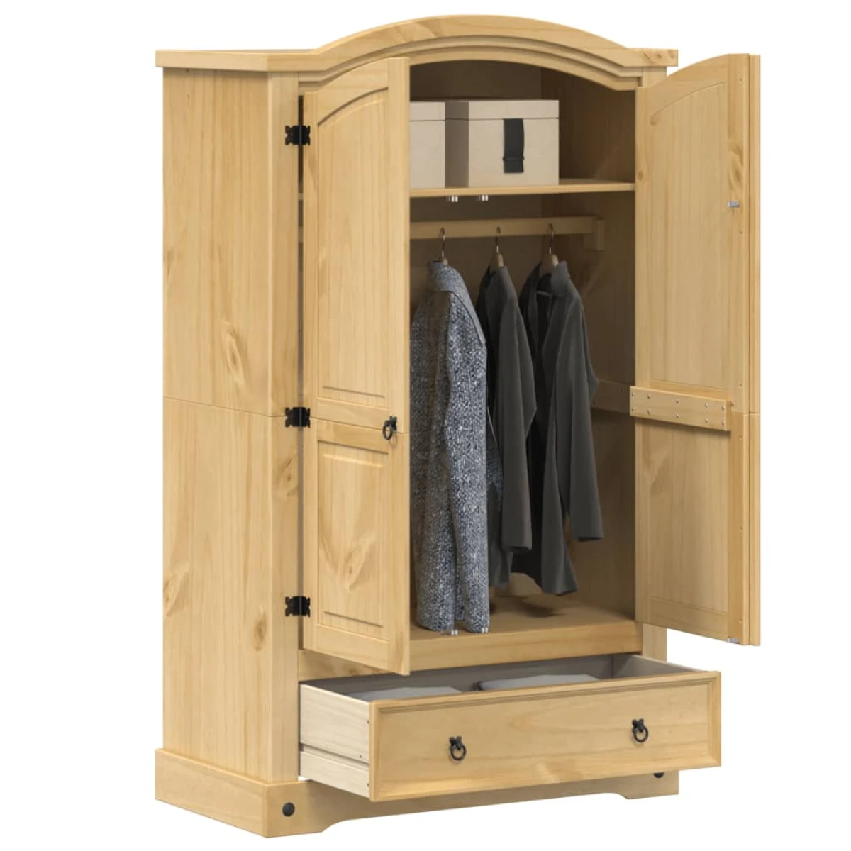 vidaXL vidaXL Wardrobe "Corona" 101x52x170 cm Solid Wood Pine - Wardrobe