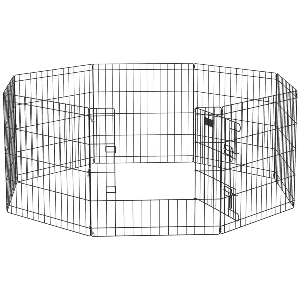 PawHut PawHut 24" Pet Dog Playpen, Puppy Cage, Eight-Panel Metal Fence, Run, Garden - Pet Playpen