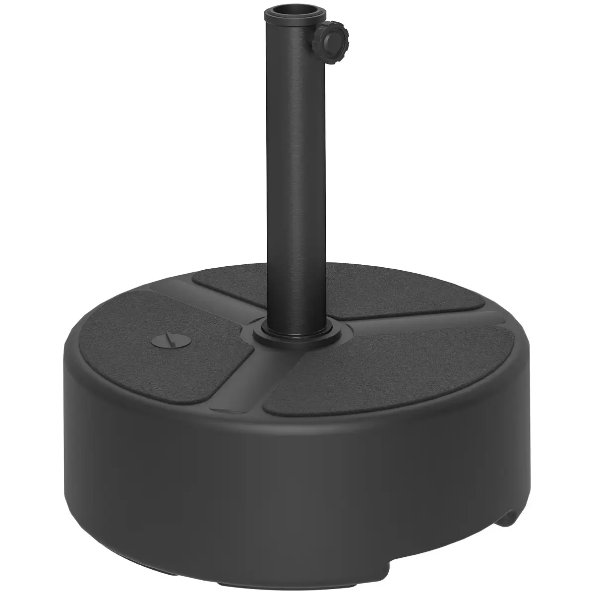 Outsunny Outsunny Round Garden Parasol Base, Sand/Water Filled Parasol Stand, Black - Parasol