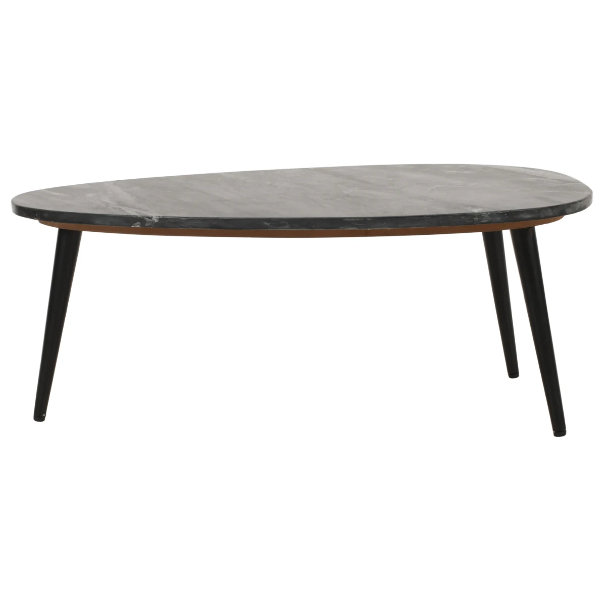Opal Marble Coffee Table With Black Metal Legs by Indian Hub