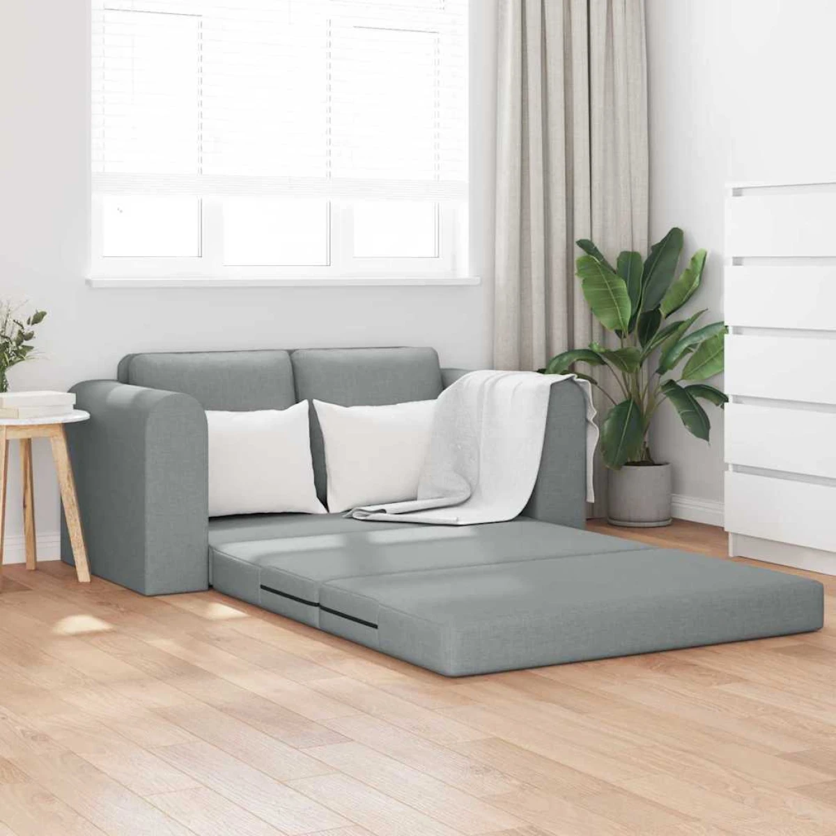 VidaXL Sofa Bed 148x71x83 Cm Light Grey Fabric For Lounge by vidaXL