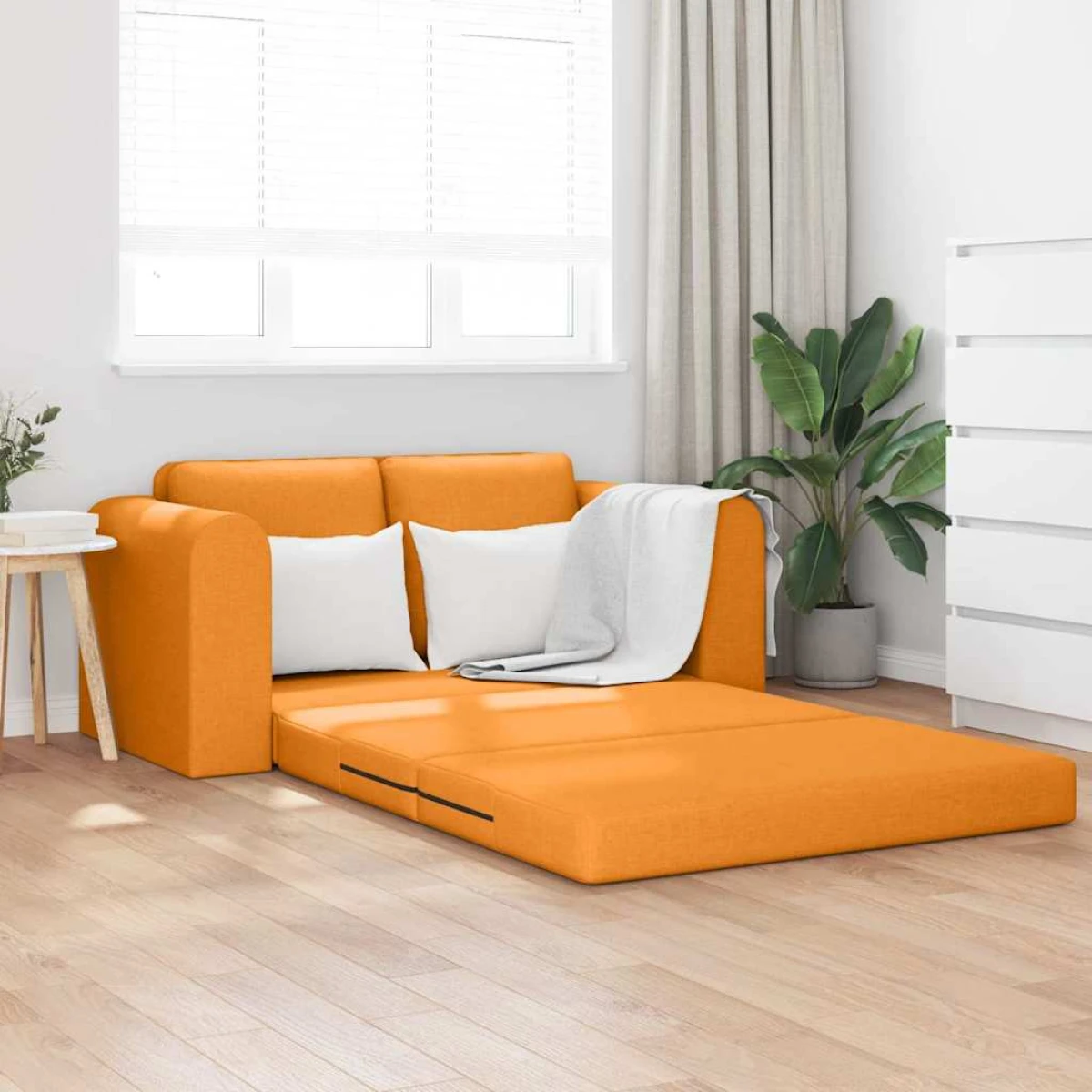 VidaXL Sofa Bed 148x71x83 CM Fabric Dark Yellow Home Use by vidaXL