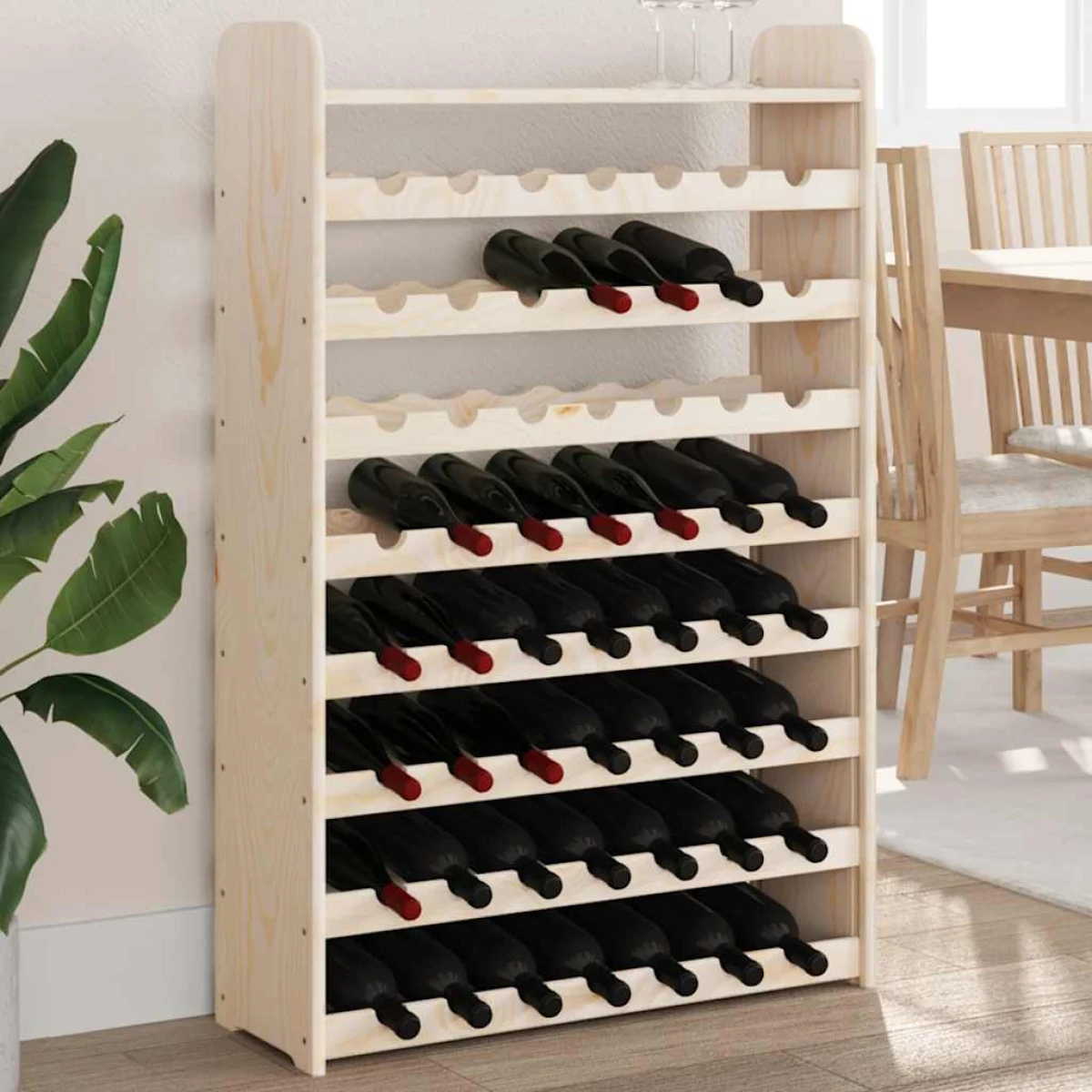 vidaXL vidaXL Wine Rack with Top Board 72.5x25x111.5 cm Solid Wood Pine - Wine Rack