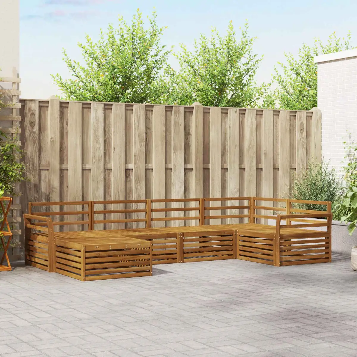 vidaXL vidaXL Outdoor Sofa Set 6 pcs Natural Solid Acacia Wood - Garden Sofa Sets