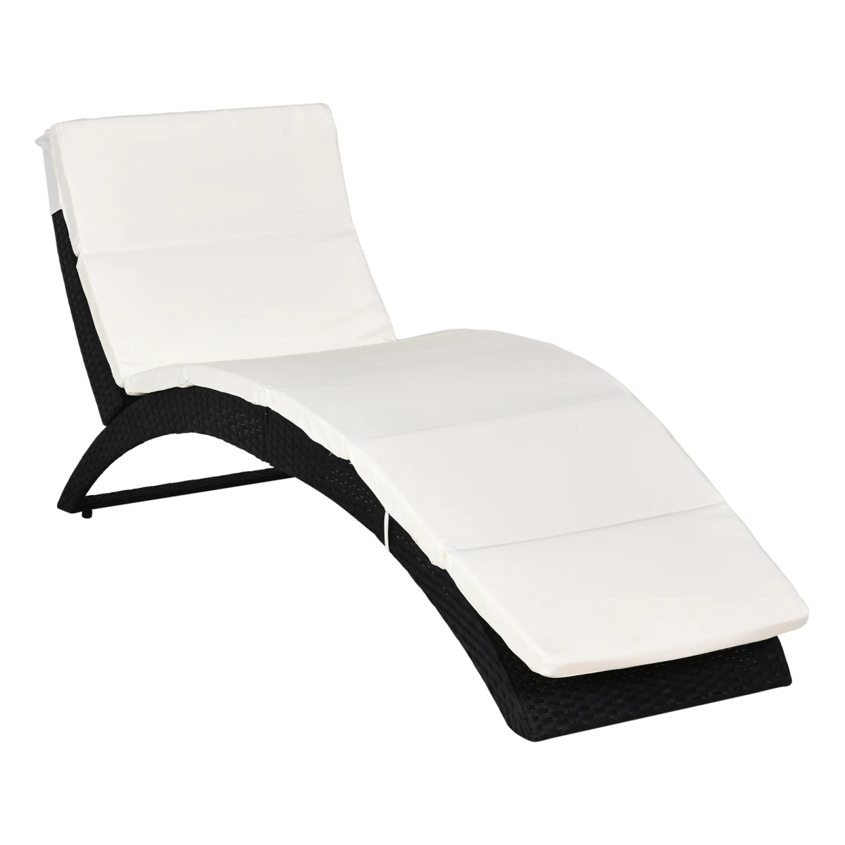 Premium Rattan Sun Lounger Large Ergonomic Cushion Outdoor - Sun Lounger