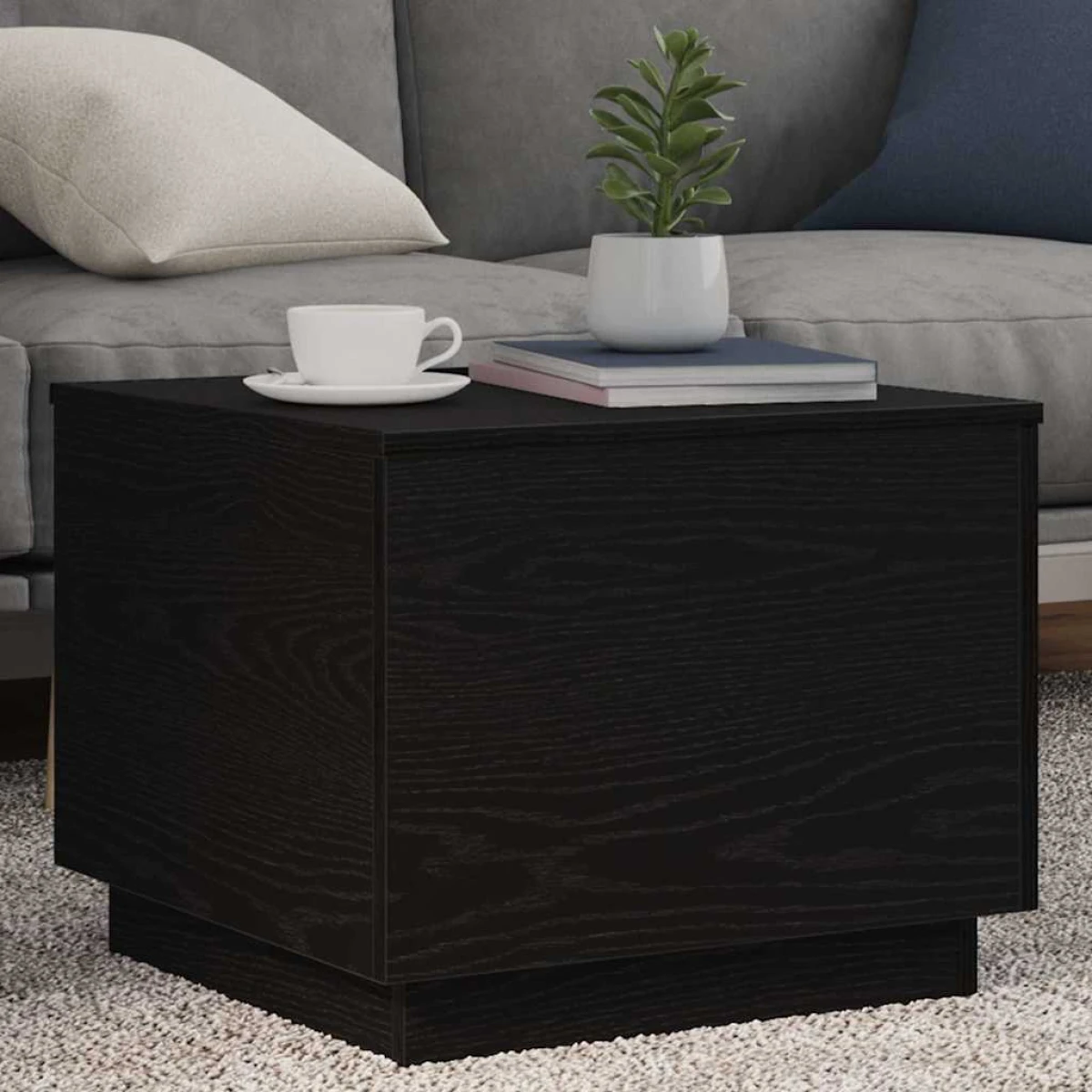 vidaXL VidaXL Coffee Table 50x50x40cm LED Lights Home - Coffee Table