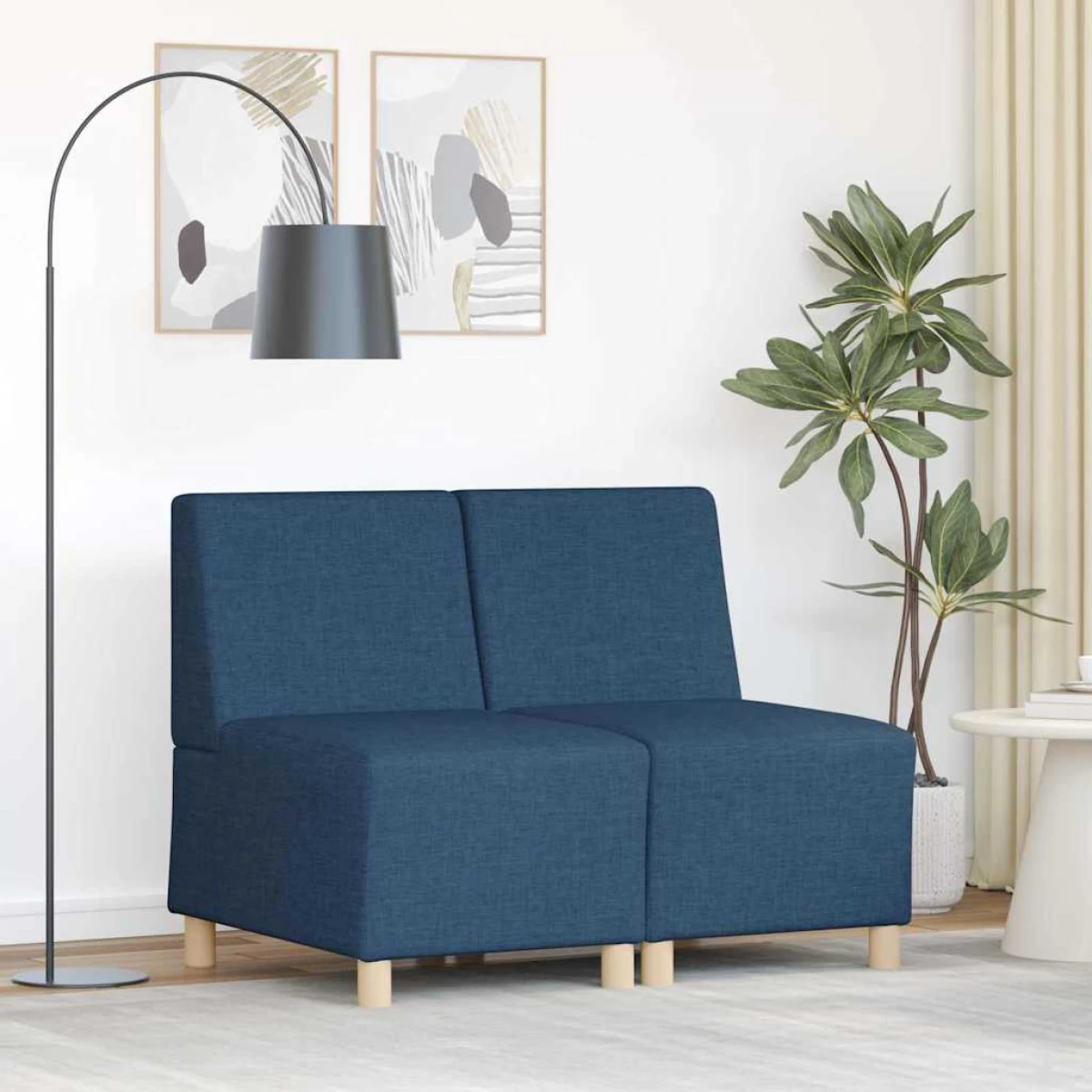 VidaXL Modular Sofa 55x74x82 cm Armless Blue for Home Use by vidaXL
