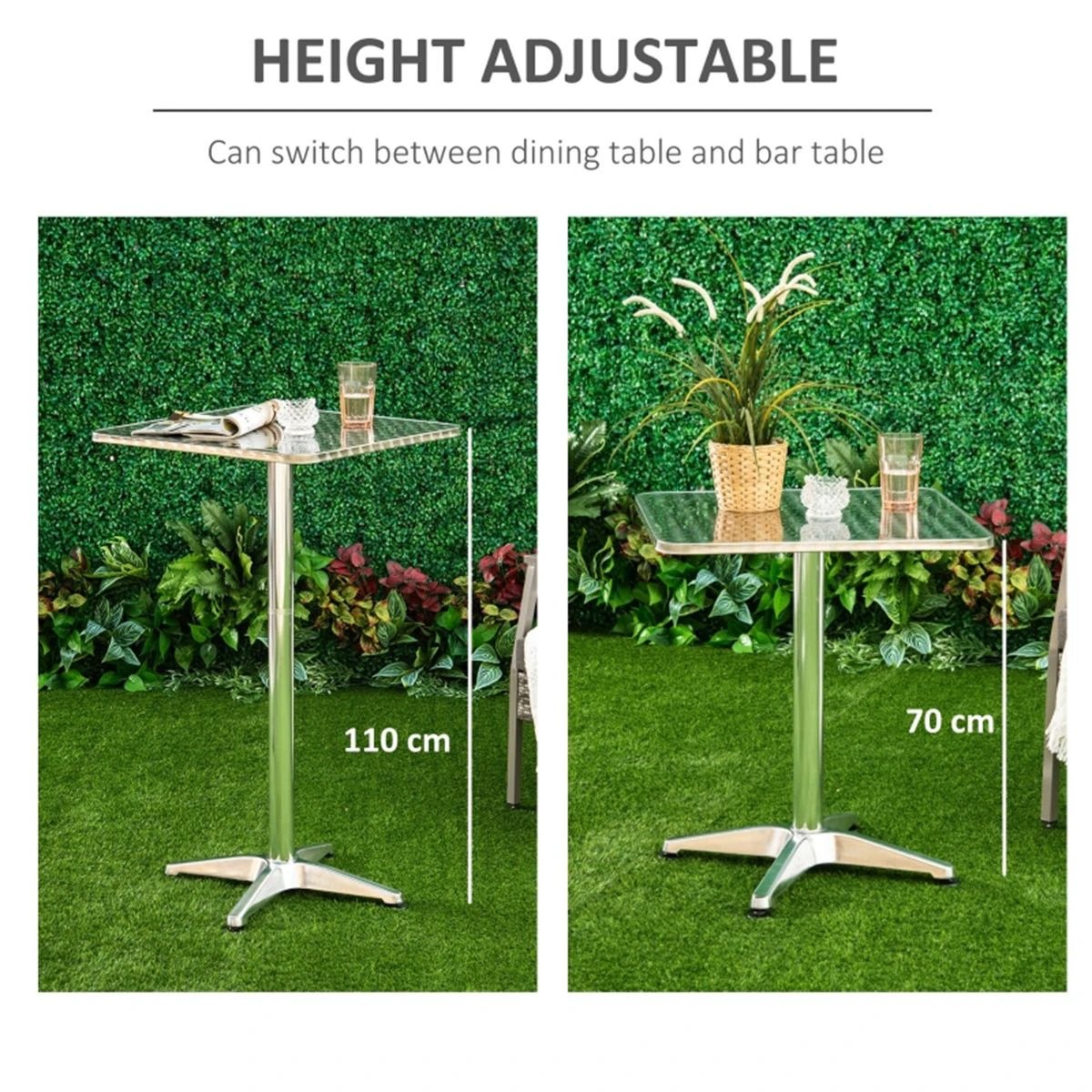 Premium Bar Table 70-110cm Height Adjustable Home by N/A