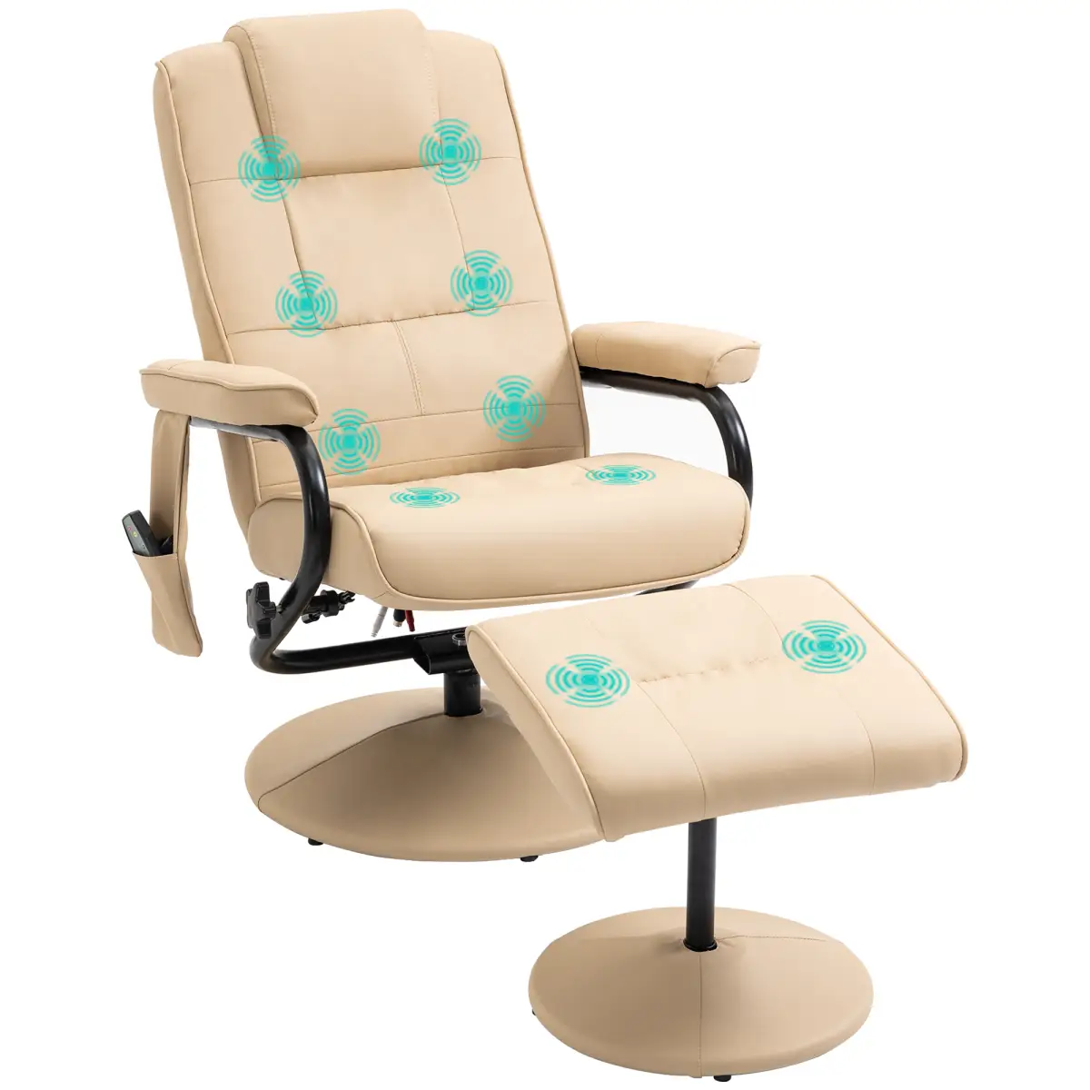 Unbranded Freestanding Living Room Chair with High Density Cushion and Footrest Cream - Office Chair
