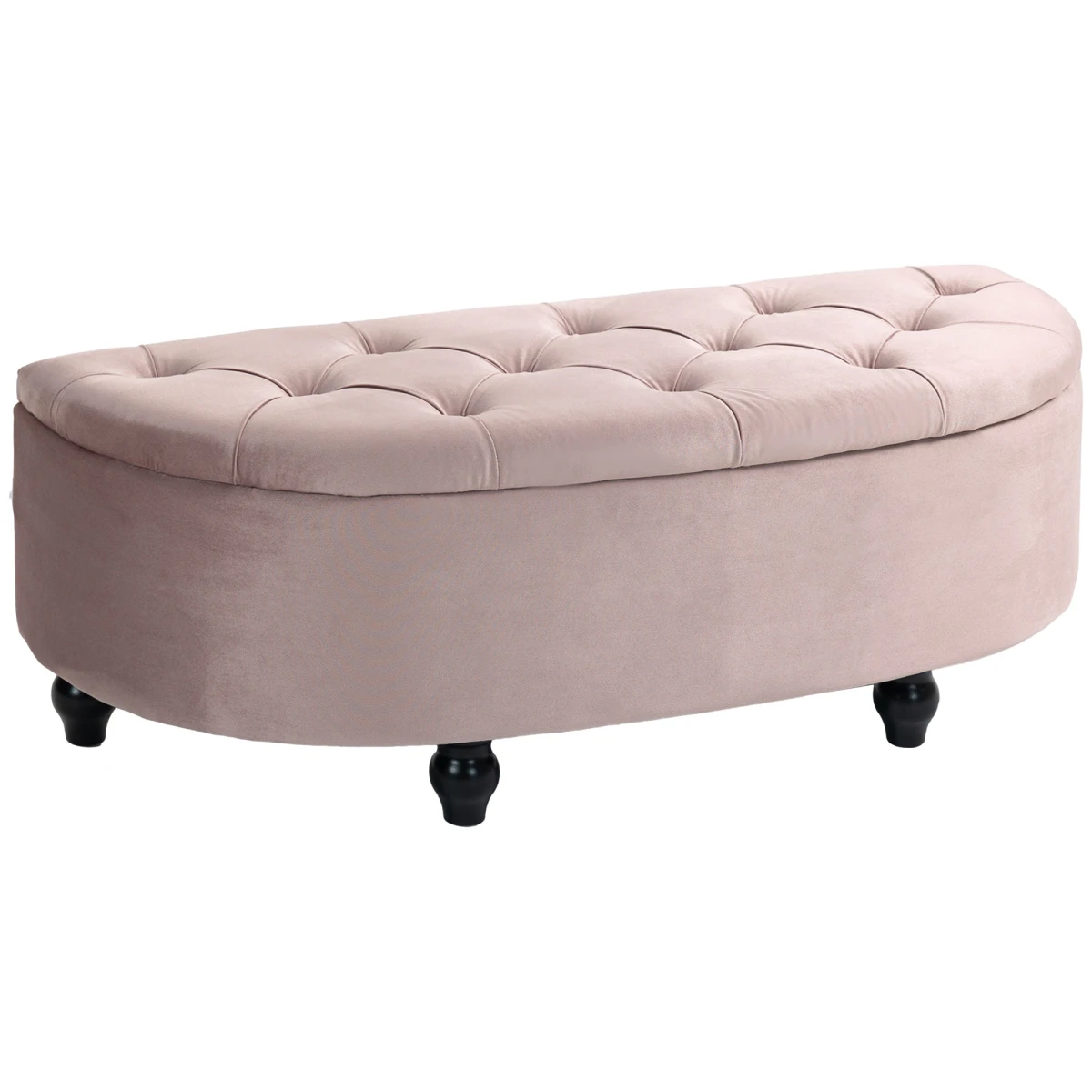 HOMCOM Tufted SemiCircle Storage Ottoman For Home by HOMCOM
