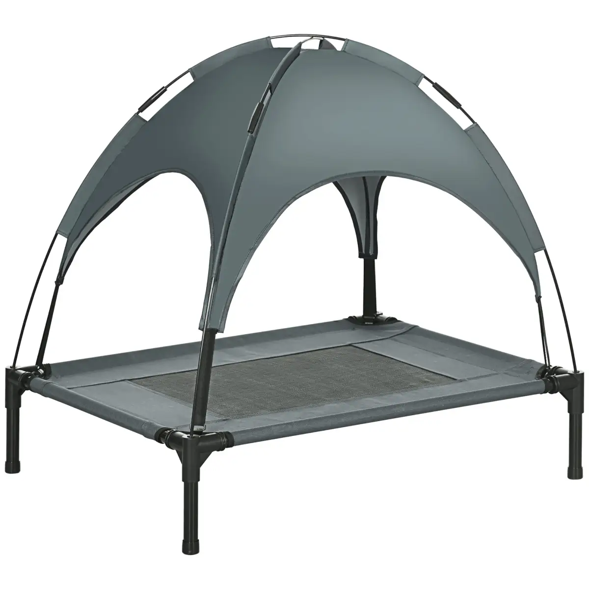 Unbranded 76 cm Elevated Dog Bed Cooling Raised Pet Cot UV Protection Canopy Grey Pawhut - Dog Beds