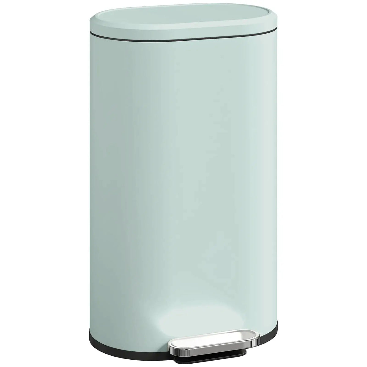 HOMCOM 30 L Modern Curved Kitchen Bin - Green - from HOMCOM