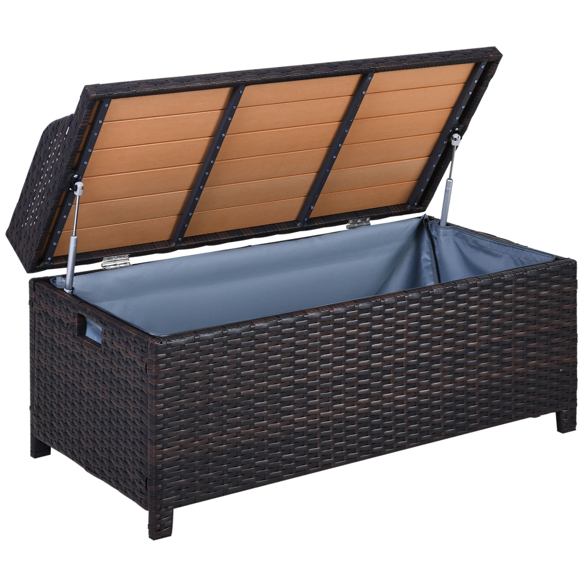 Premium Rattan Chest 102x51x51 Waterproof Garden by Outsunny