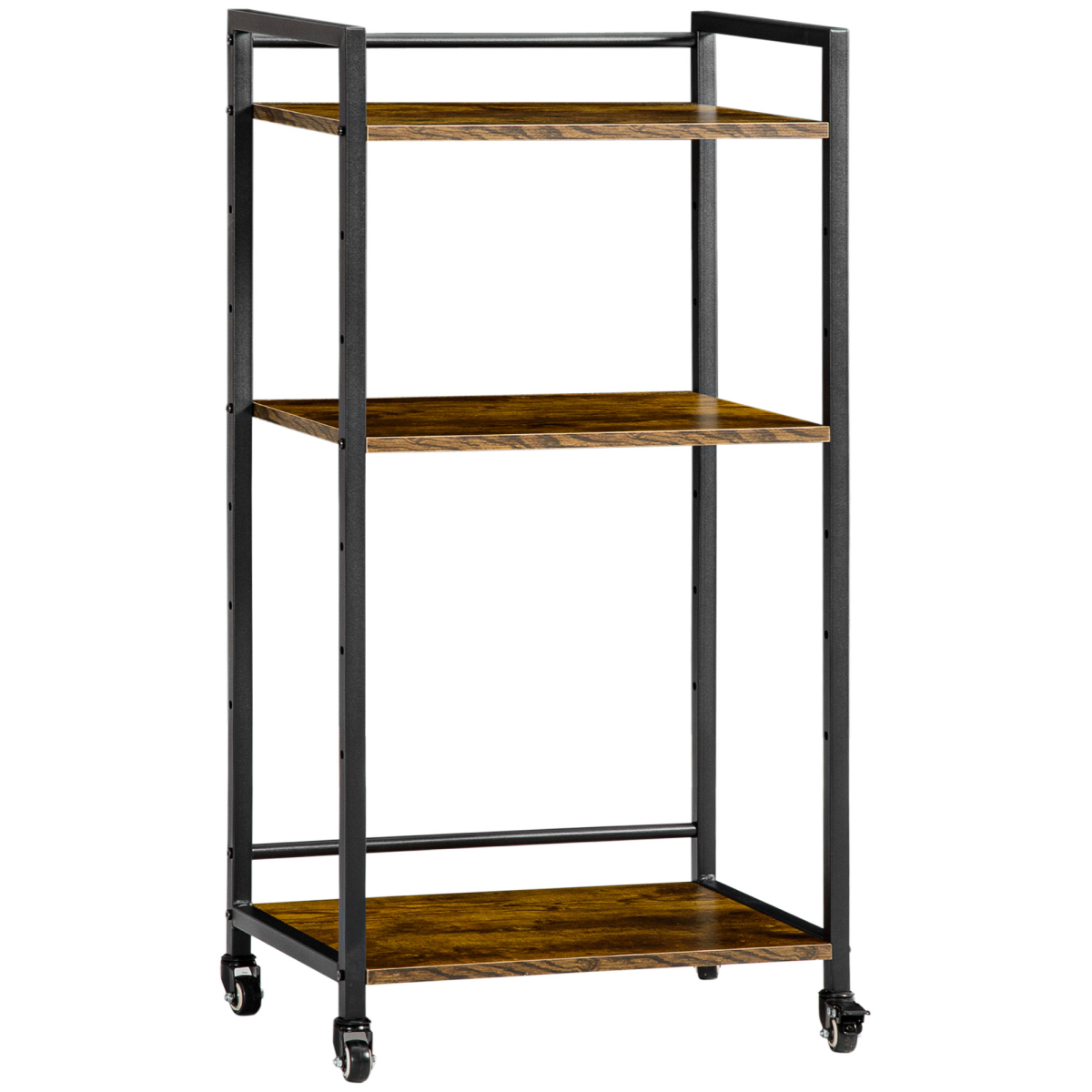 HOMCOM 3-Tier Printer Stand, Utility Cart, Rolling Trolley Adjustable Shelves - from Unbranded
