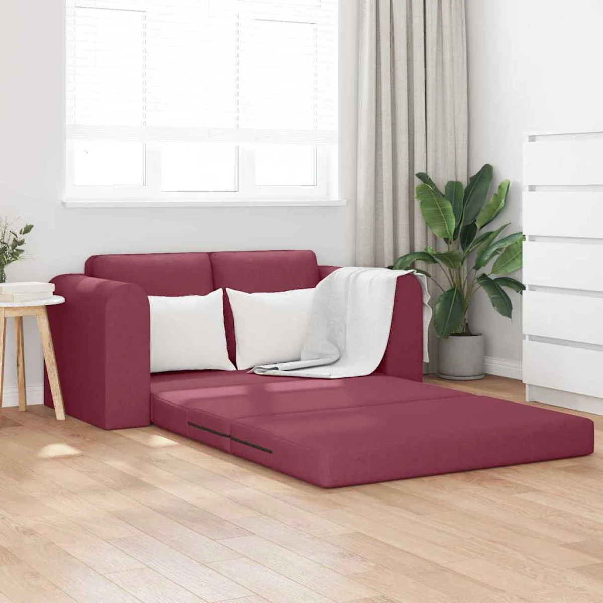 vidaXL VidaXL Sofa Bed 148 x 71 x 83 Cm Red Upholstery Lounge - Sofa Bed
