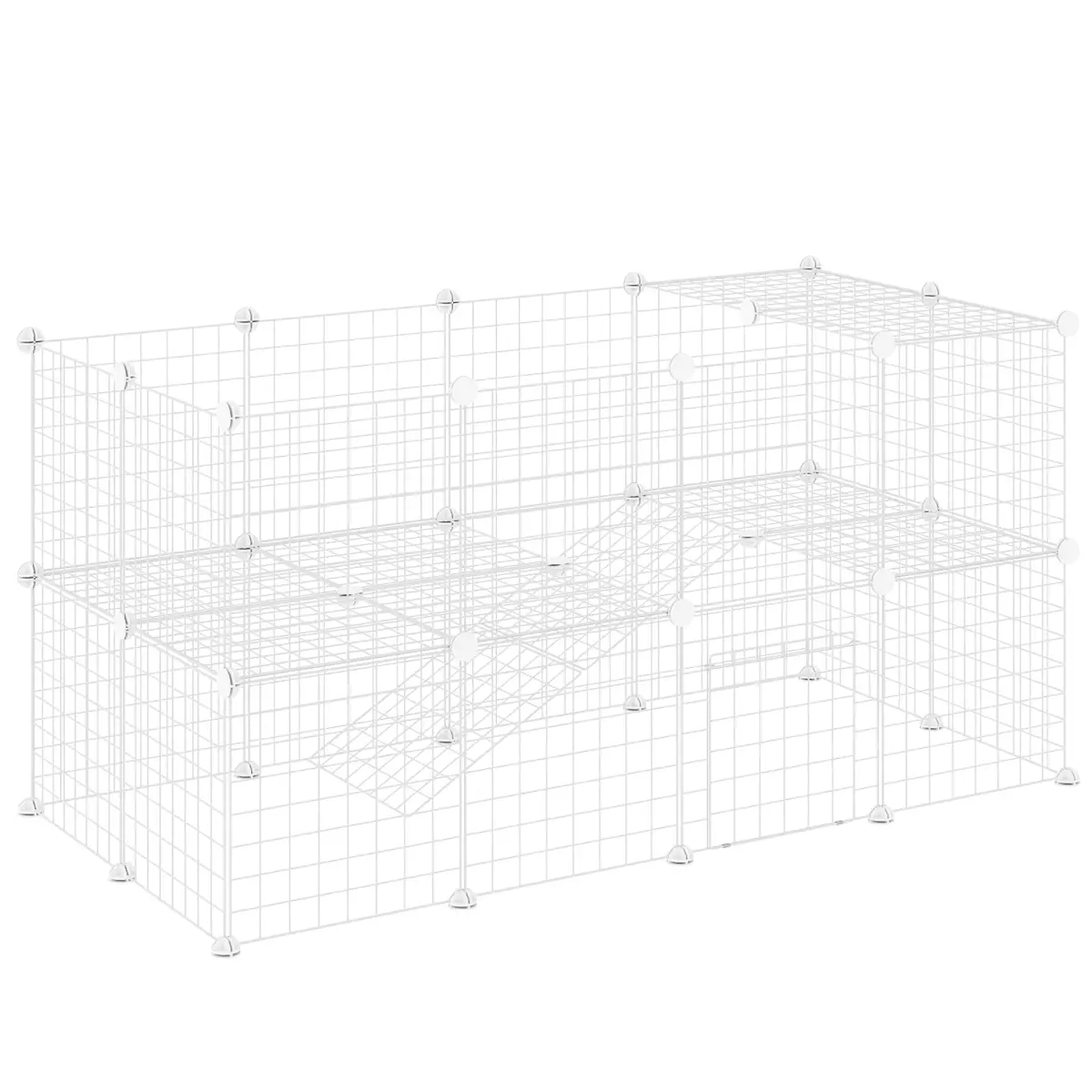 PawHut DIY Pet Playpen 36 Panel for Rabbit Chinchilla Hedgehog, White - Pet Playpen