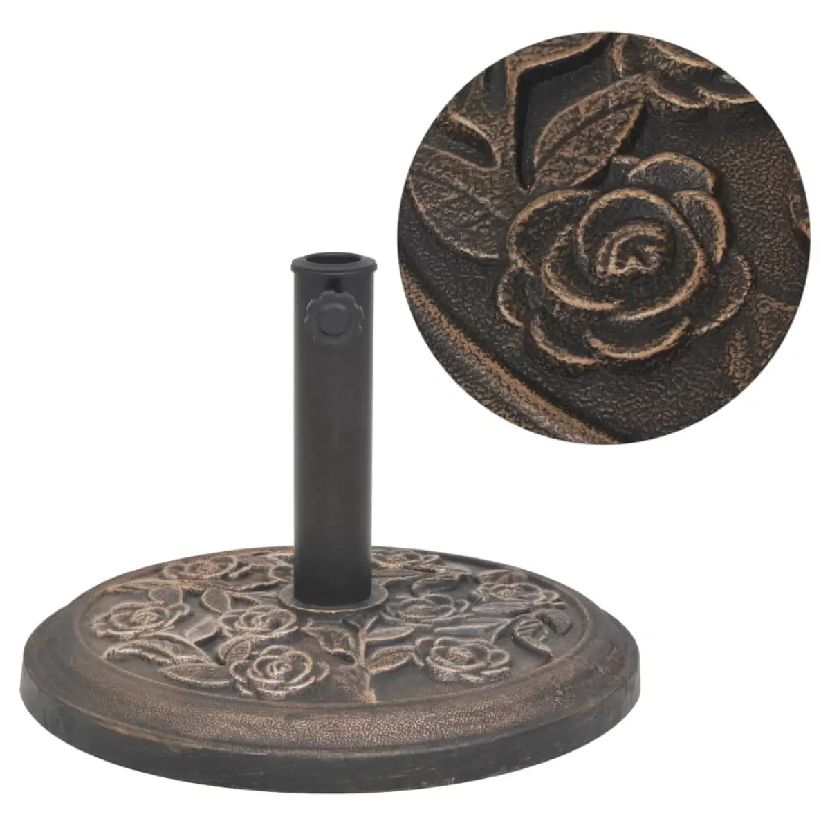 vidaXL vidaXL Parasol Base Resin Round Bronze 9 kg - Parasol