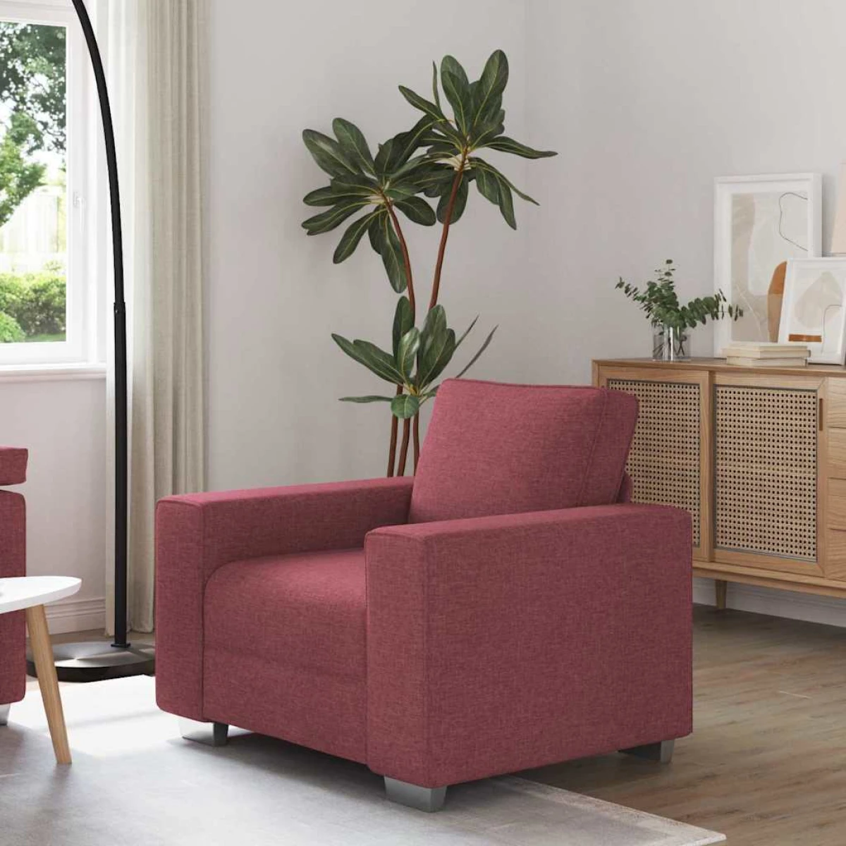 VidaXL Sofa 100x77x82cm Wine Red Fabric for Living Room by vidaXL