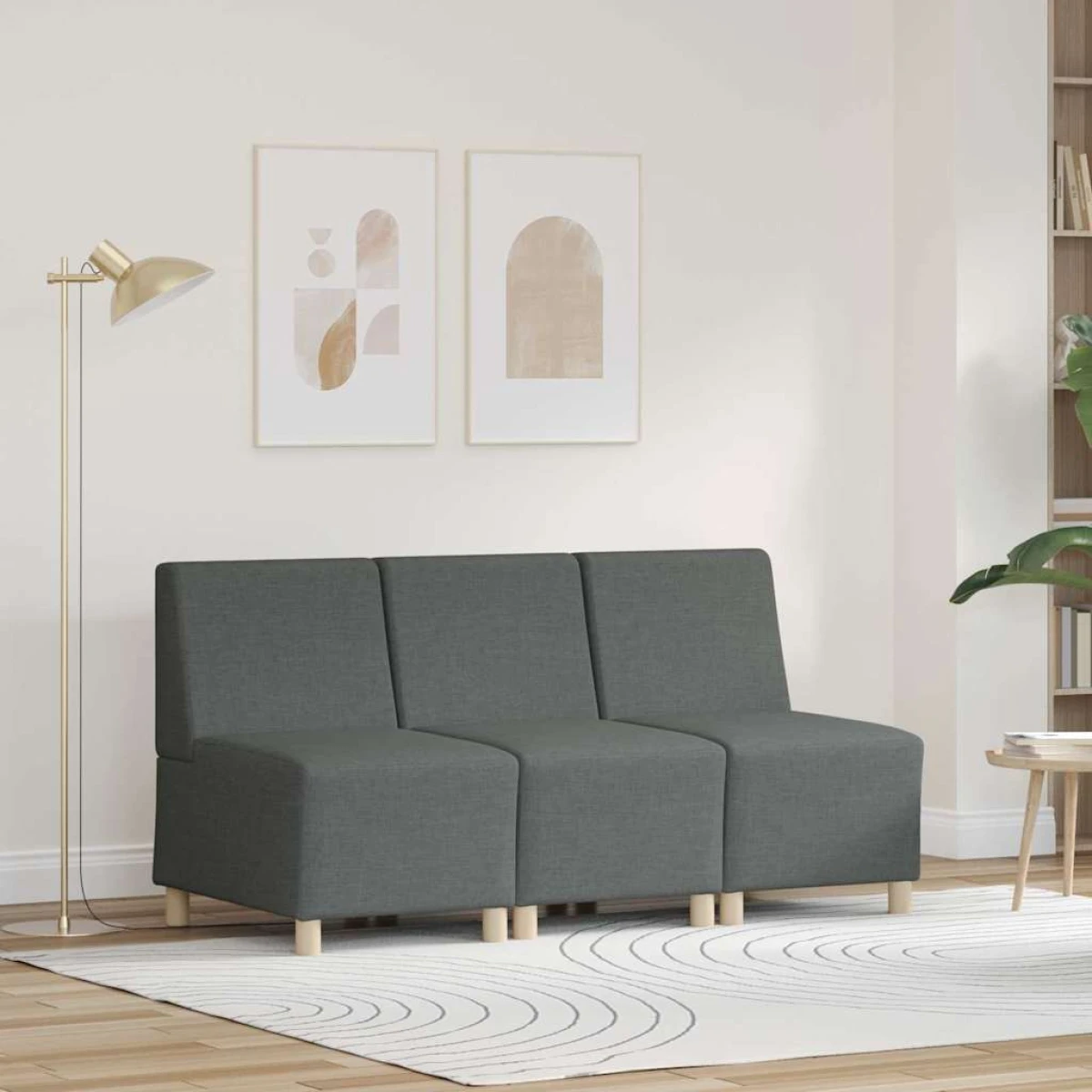 vidaXL VidaXL Armless Modular Sofa Unit 55x74x82 Dark Grey Home - Sofa