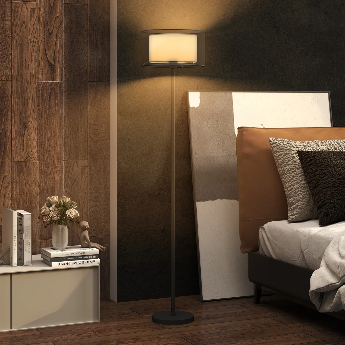 N/A Quality Floor Lamp Dual-Tone Shade Foot Switch - Lamp