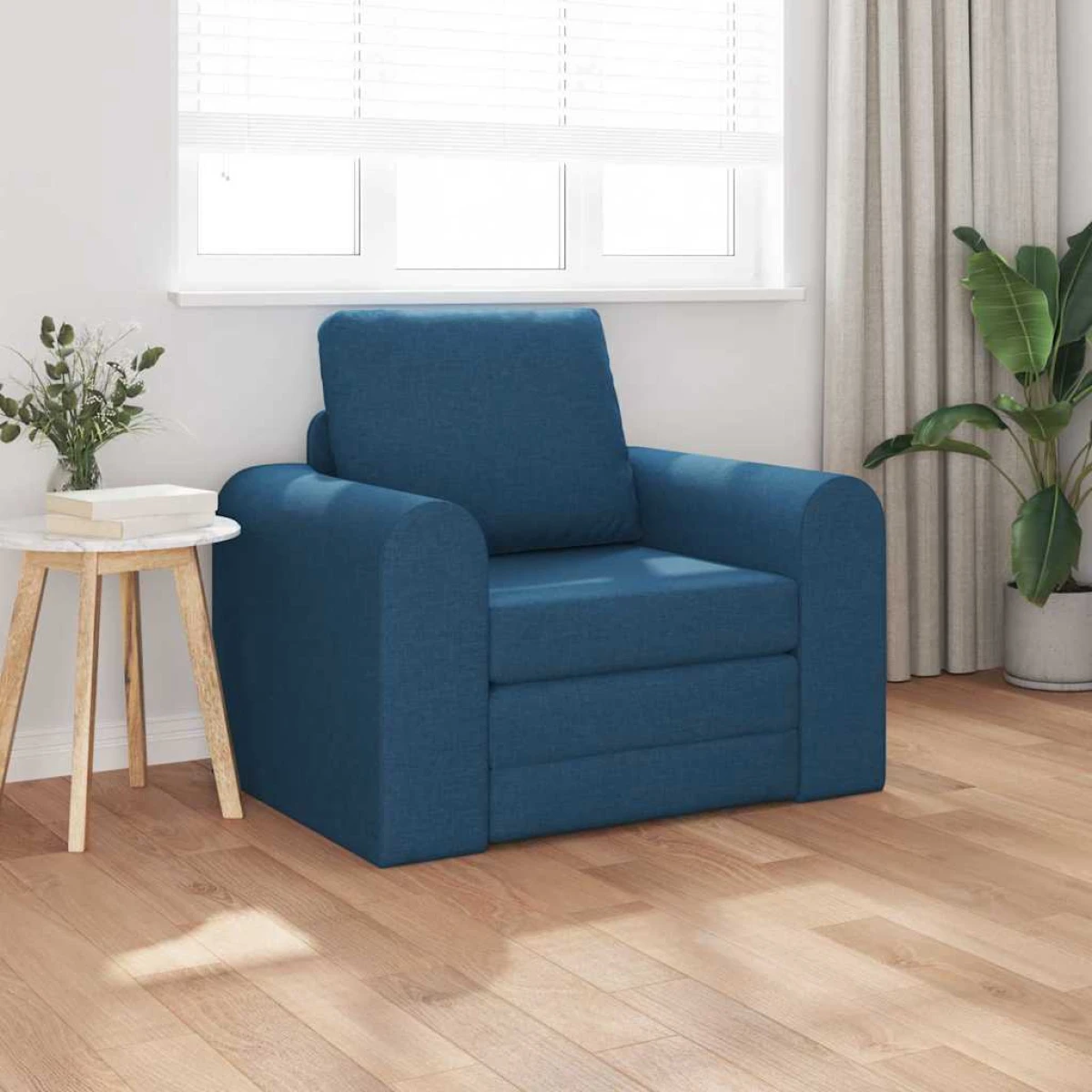 vidaXL VidaXL Sofa Bed 98x71x83 cm Blue Fabric Reading Armchair For Small Living Rooms And Lounges - Sofa