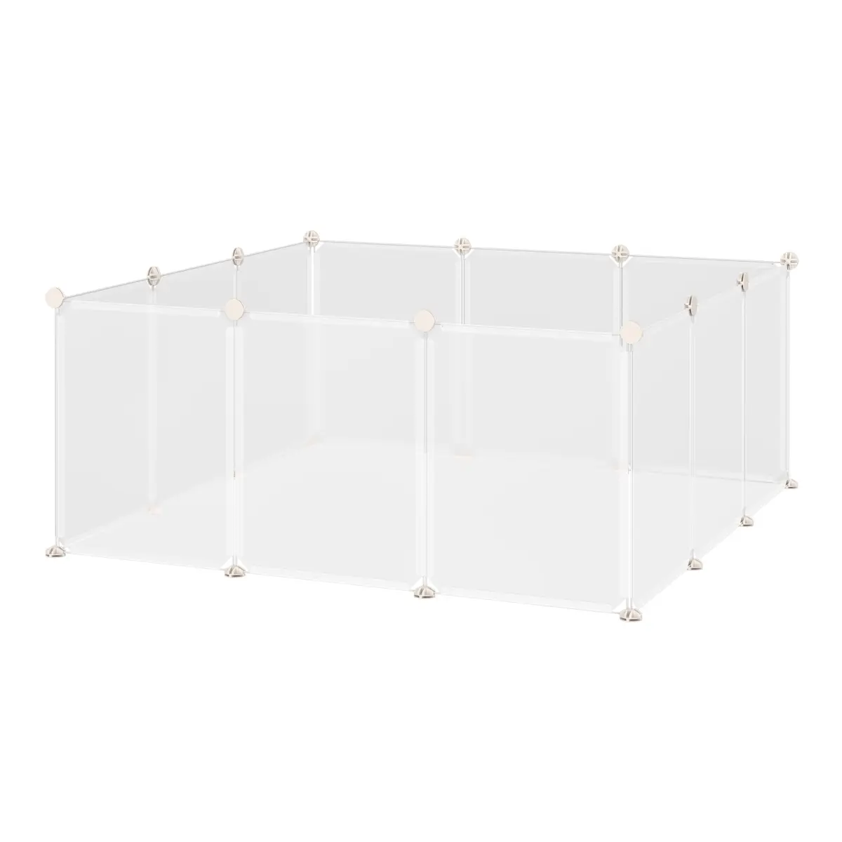 Pet Playpen DIY Small Animal Cage 12 Panels for Bunny Chinchilla Pawhut - Pet Playpen