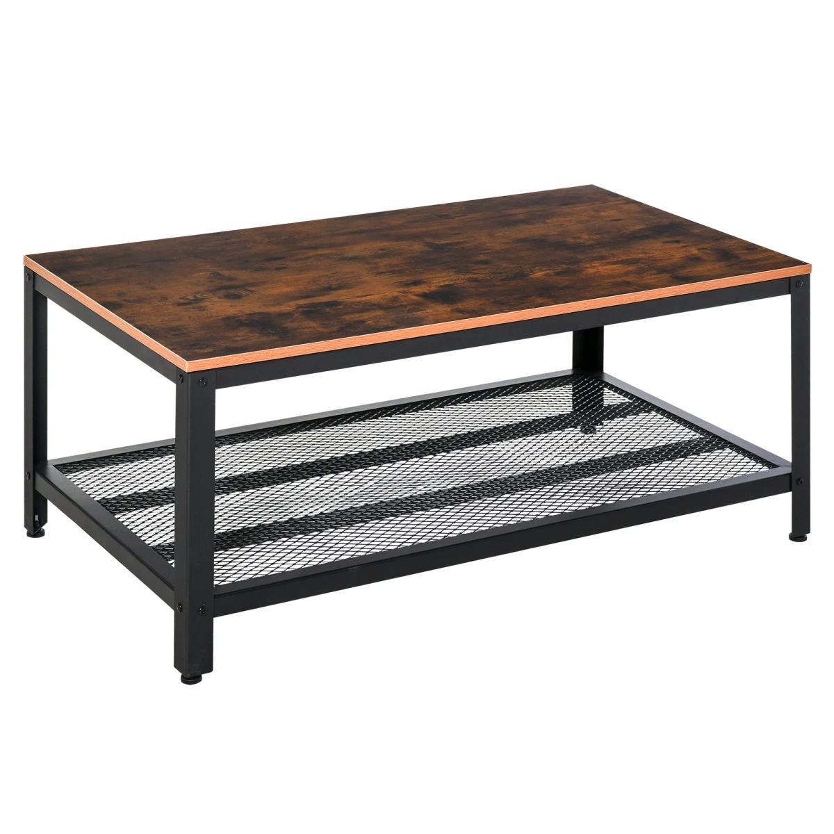 HOMCOM Sturdy Coffee Table 106x60x45 Wood Grain Home Use - Coffee Table