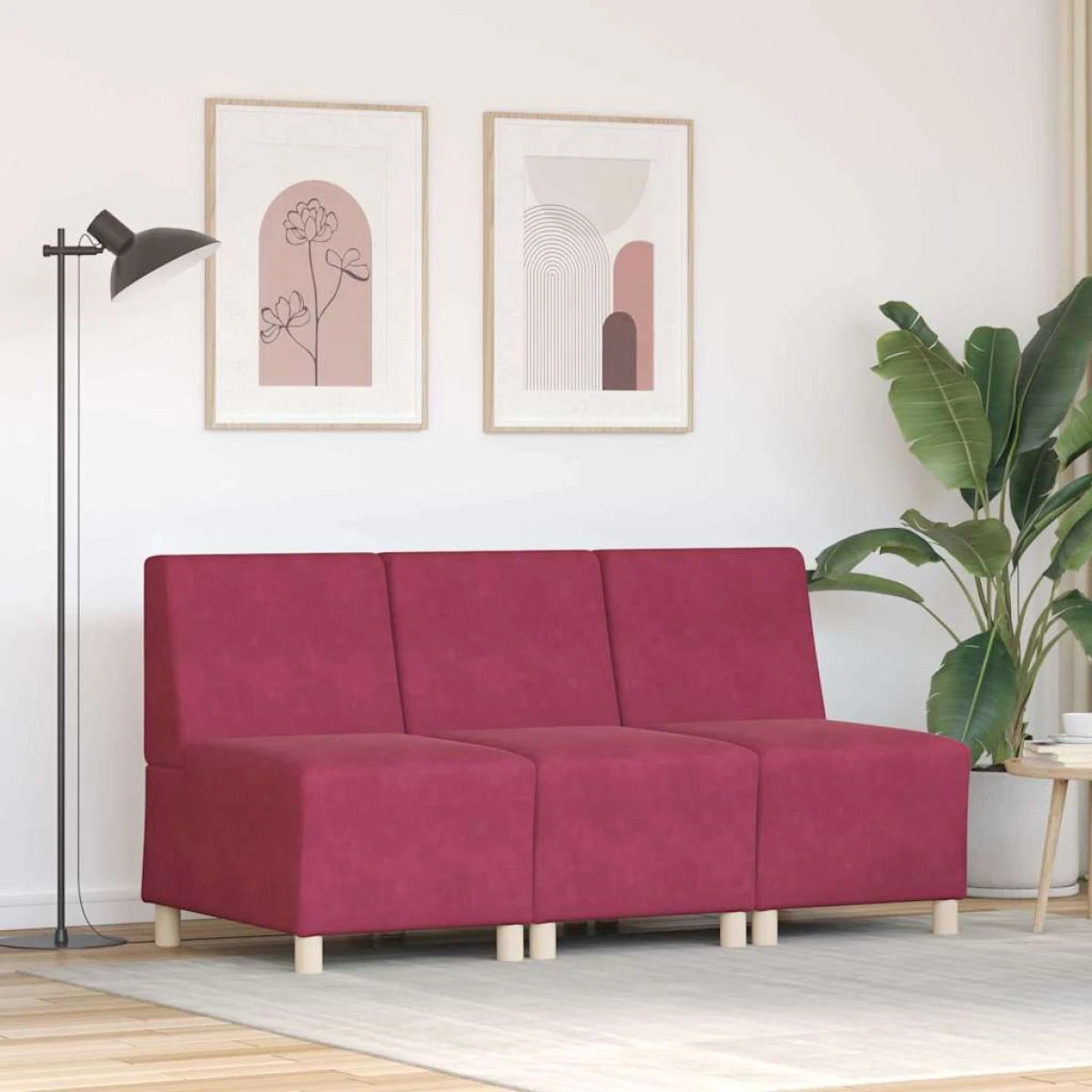 VidaXL Armless Modular Sofa 55x74x82 Velvet Lounge by vidaXL
