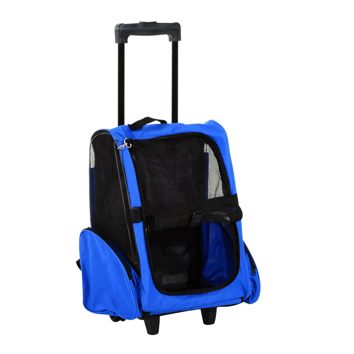 Pawhut Pet Travel Backpack Bag Cat Puppy Dog Carrier w/ Trolley and Telescopic Wheel - Pet Carrier