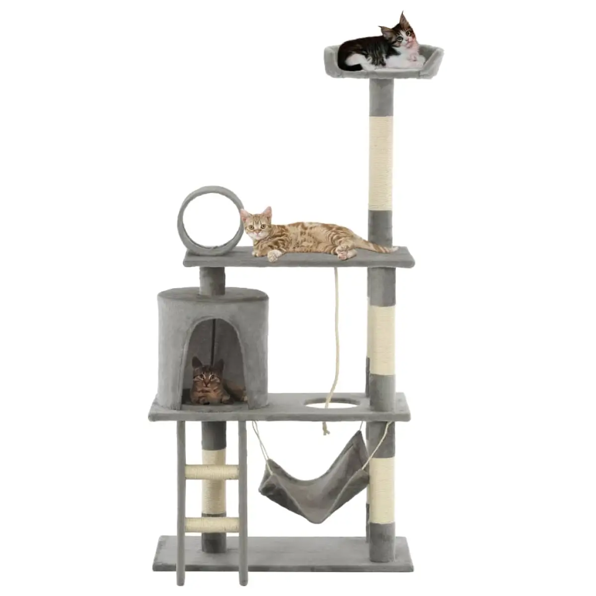 vidaXL vidaXL Cat Tree with Sisal Scratching Posts 140 cm Grey - Cat Tree