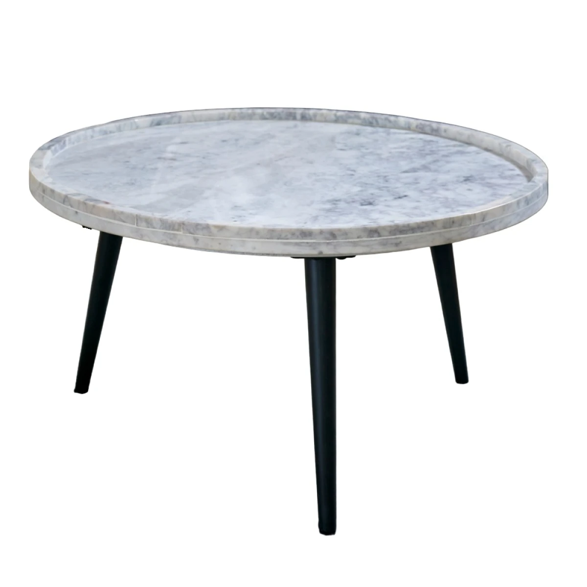 Opal Marble Coffee Table Round With Black Metal Legs Handmade in India Eco Friendly Home Decor by Indian Hub