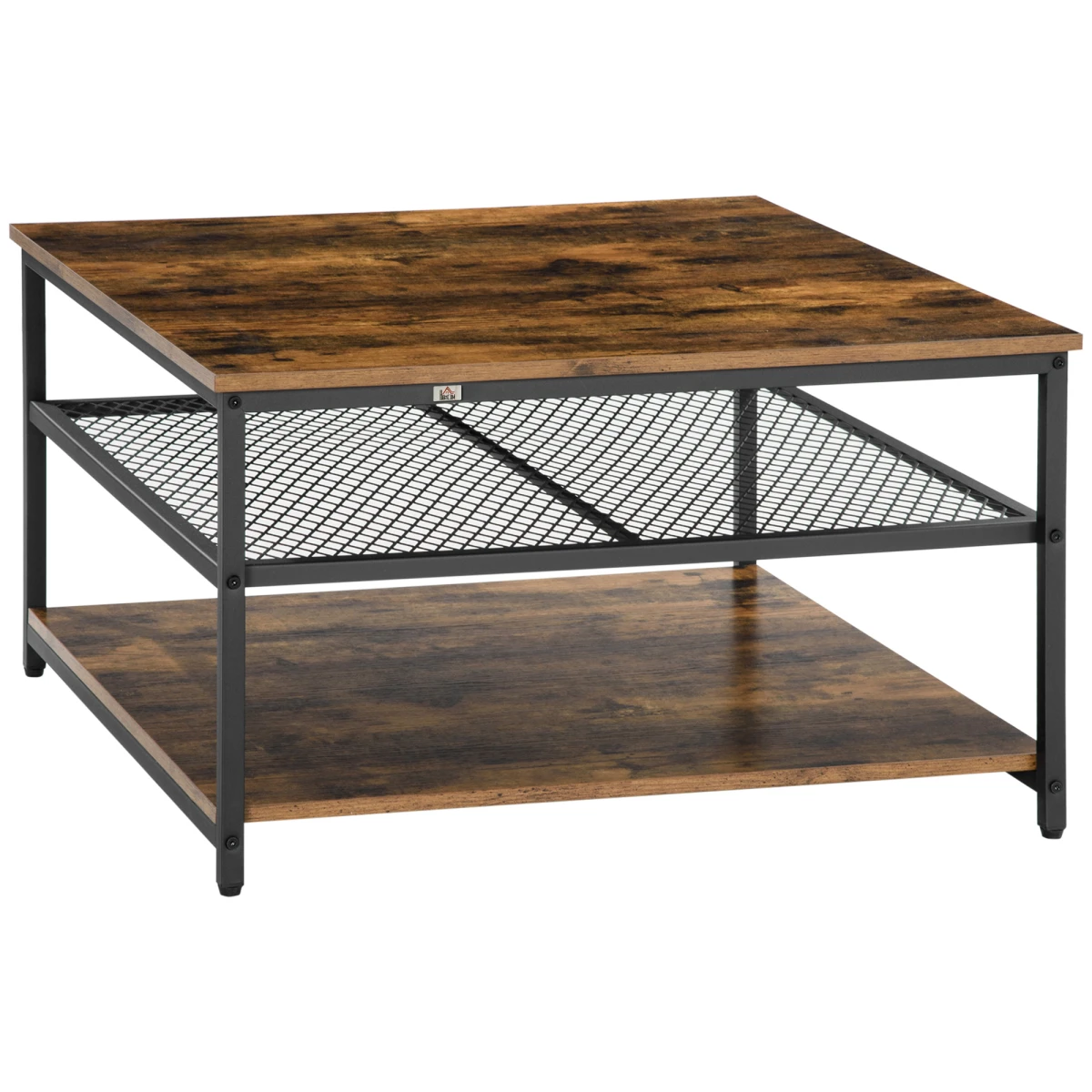Homcom HOMCOM Industrial Coffee Table 3-Tier Storage - Coffee Table