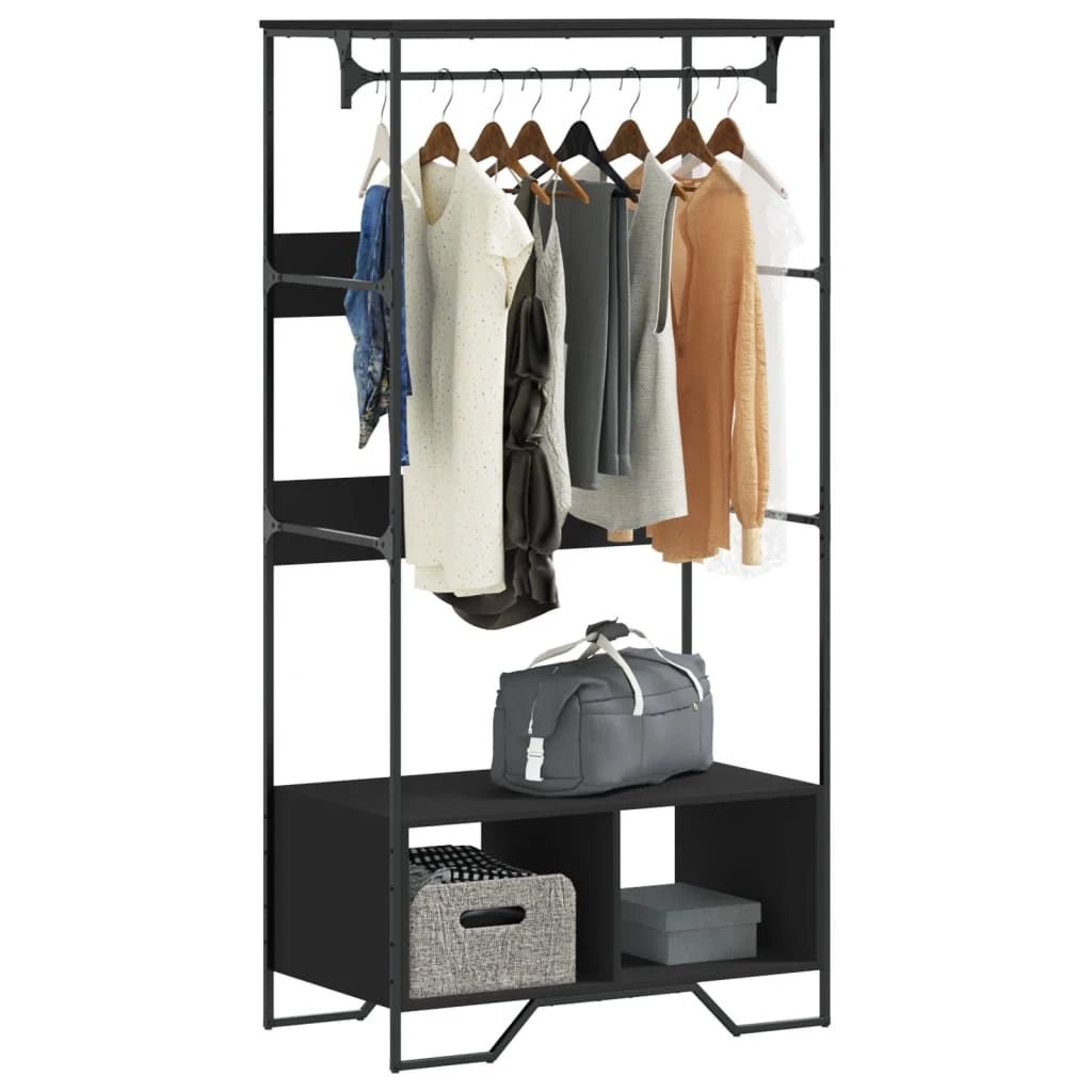 vidaXL vidaXL Wardrobe Black 90x50x180 cm Engineered Wood - Wardrobe