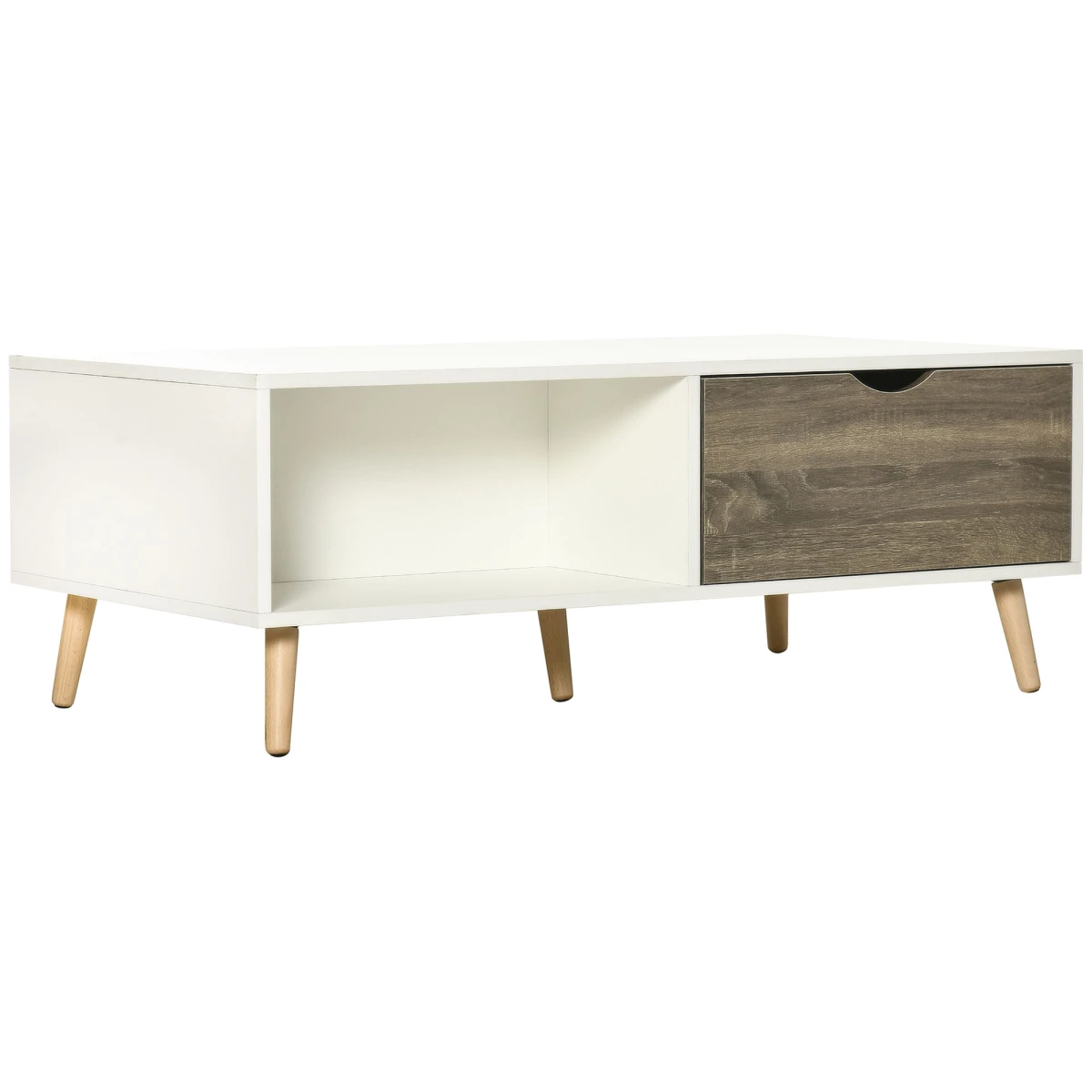 Unbranded Modern White Coffee Table With Storage Drawers - Coffee Table