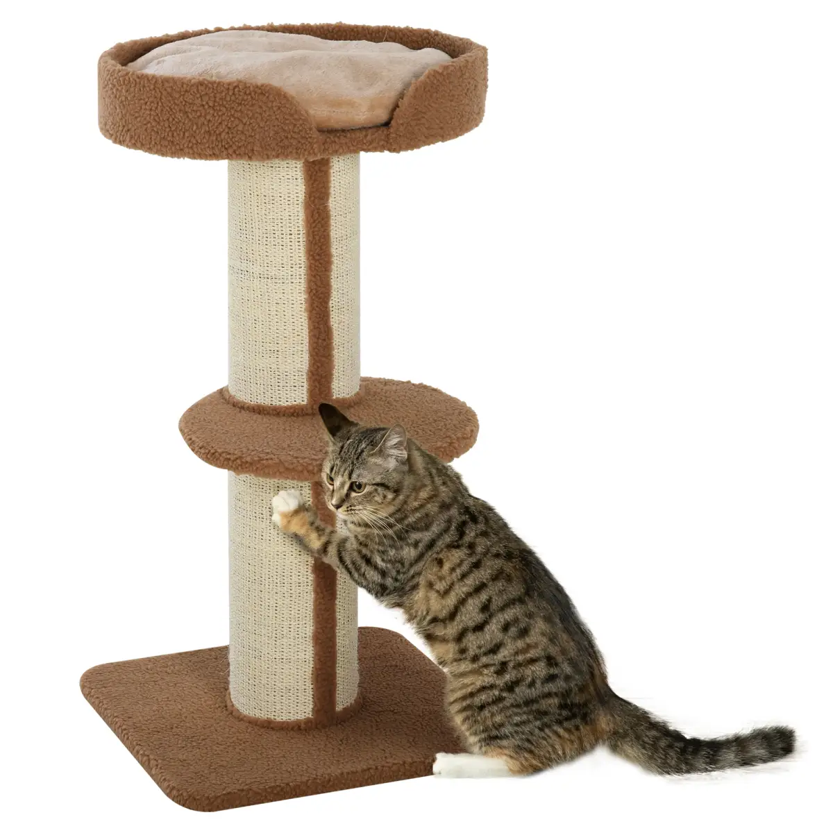 Unbranded 91cm Cat Tree Kitten Activity Center Tower Scratching Post Lamb Cashmere Perch - Cat Tree