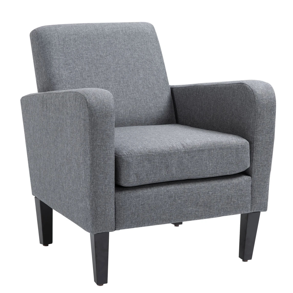 Premium Linen Armchair Compact Curved Arms For Living Room by HOMCOM
