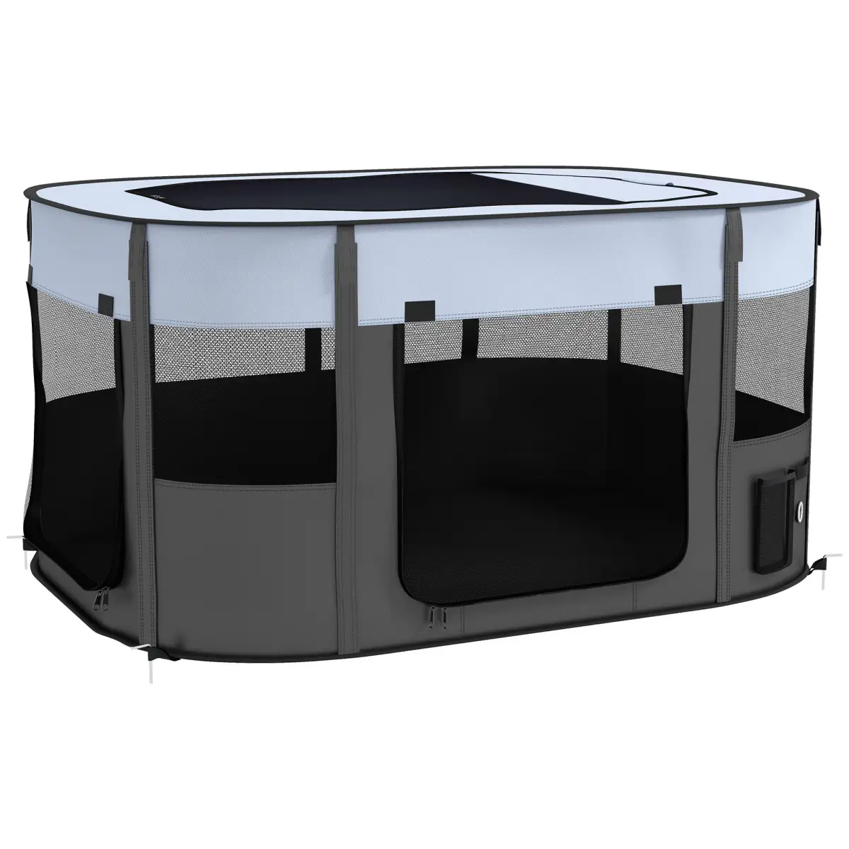 PawHut PawHut Portable Dog Pen for Puppies, Rabbits, Kittens, Guinea Pigs - Grey - Pet Playpen