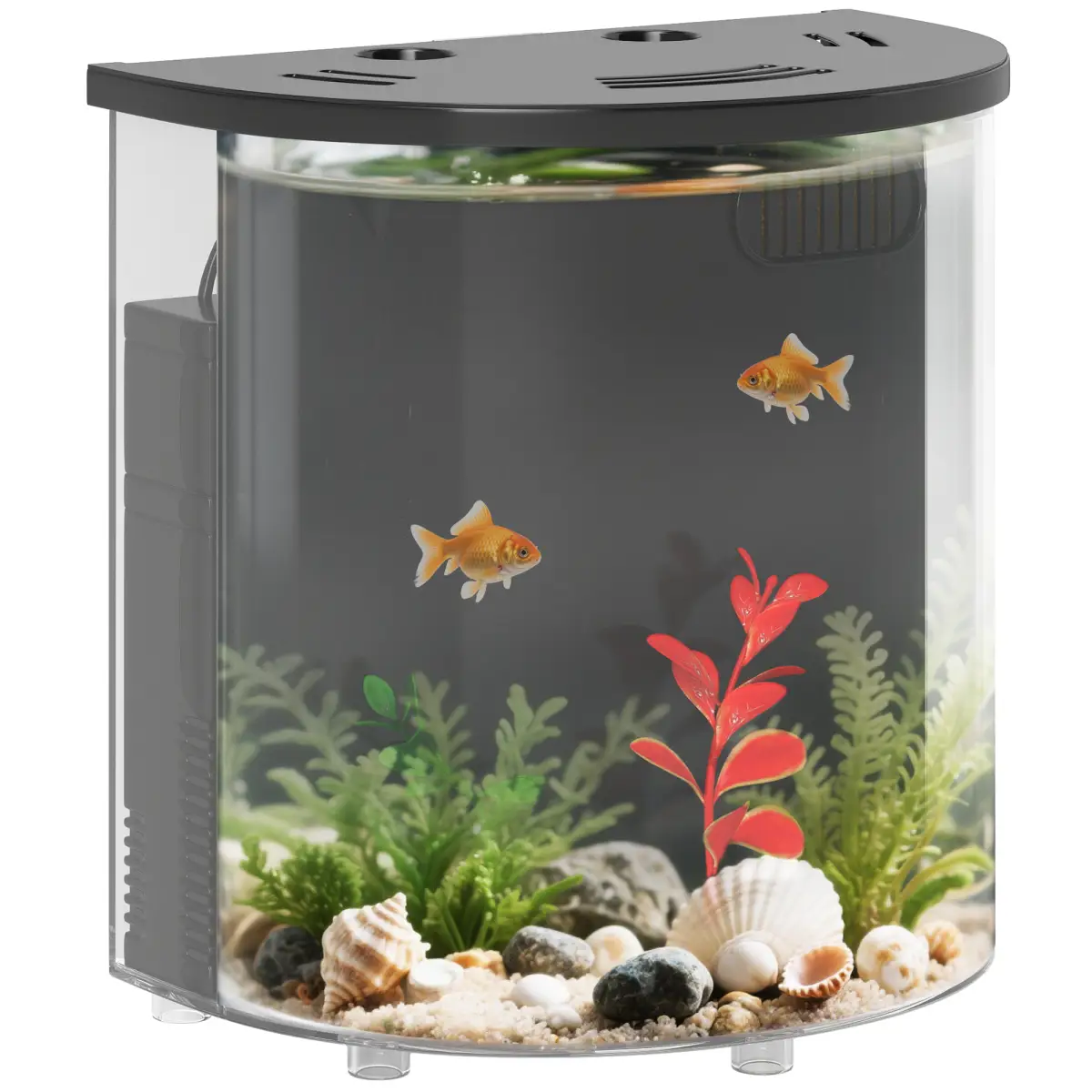 PawHut PawHut Fish Tank, 3L Nano Aquarium Starter Kit with Filter System, LED Light - Aquariums