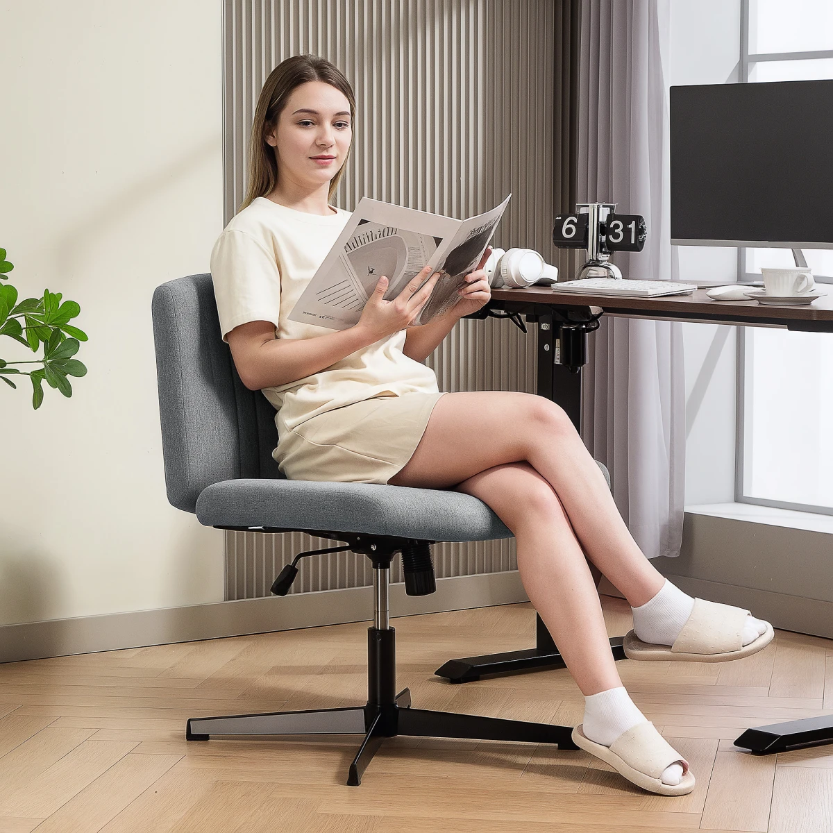Lumina Office Chair 61cm Wide Breathable Foam Tilt by N/A