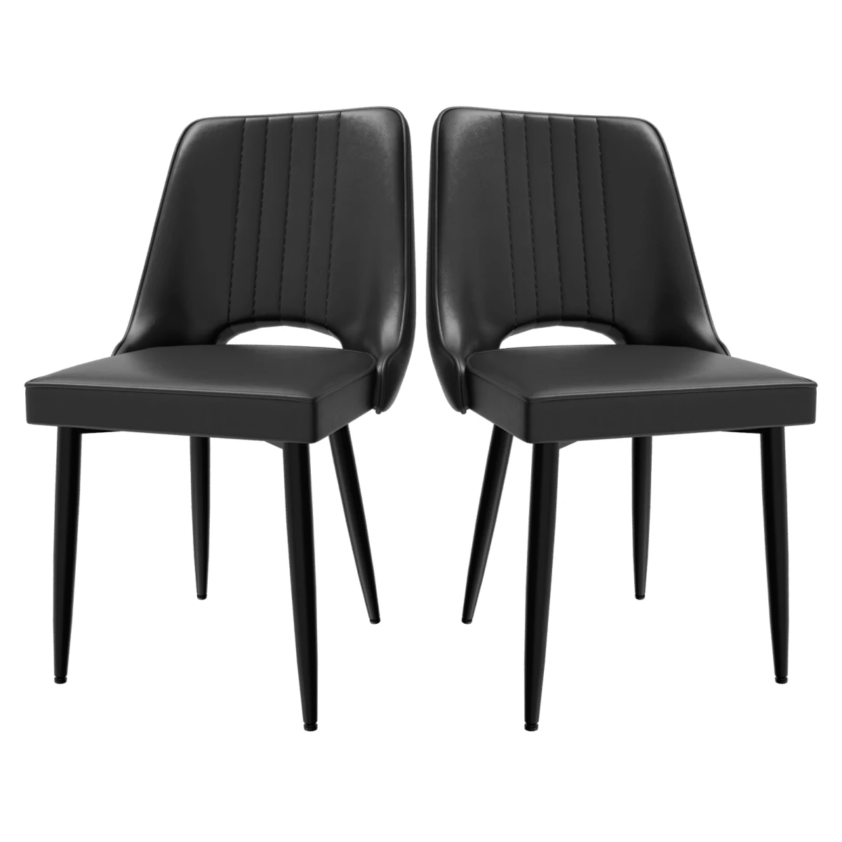 Premium Dining Chair Cutout Back Faux Leather by N/A