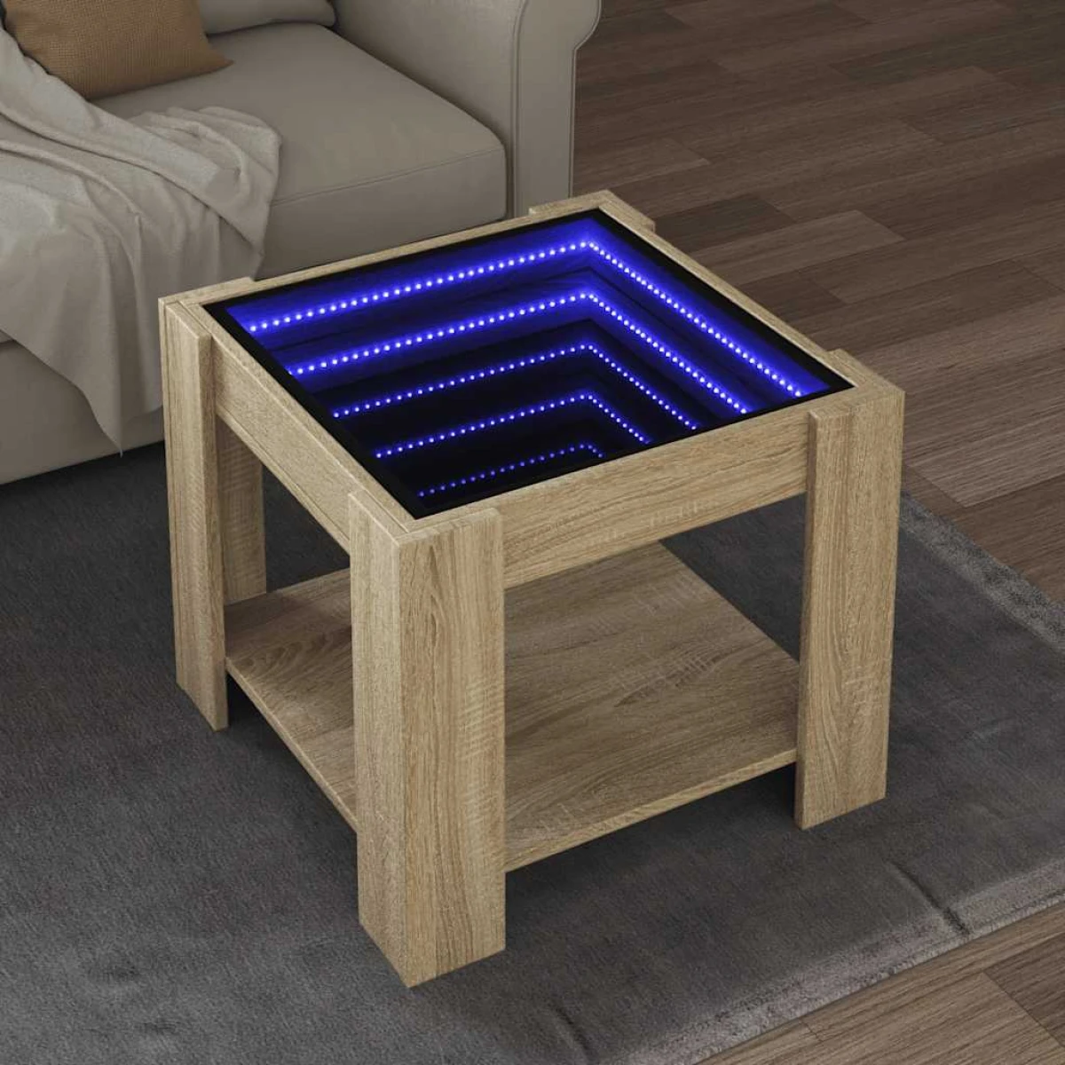 vidaXL vidaXL Coffee Table 53x53x45 LED InfiMirror Home - Coffee Table