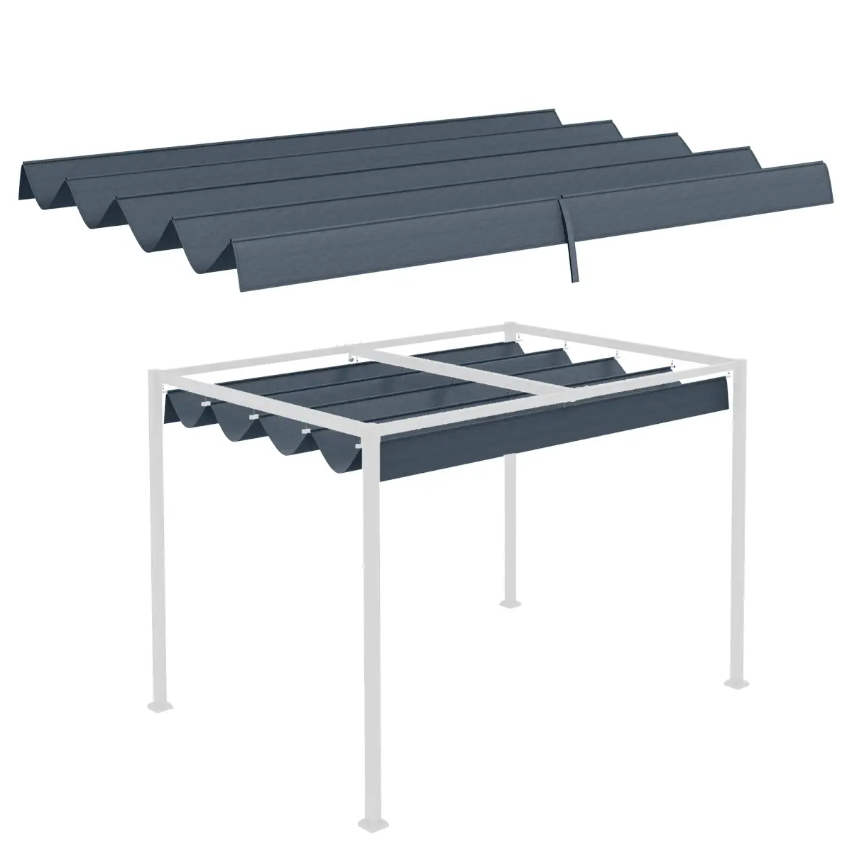 Outsunny Outsunny Pergola Sun Shade Cover Roof Replacement for 3 x 2.15m Pergola, Grey - Gazebos